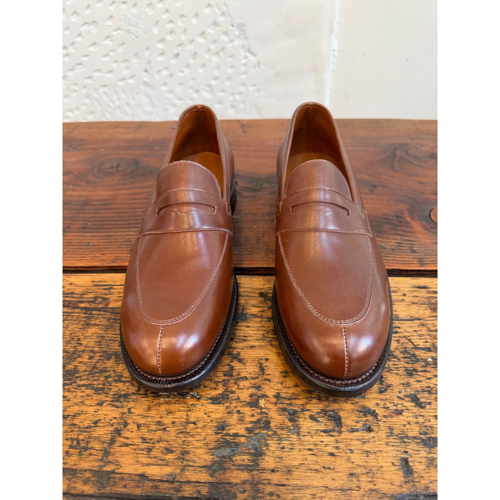 Viberg Viberg 1905 Brown Calf Leather Bristol Loafers Size US 9.5 / EU 42-43 - 2 Thumbnail