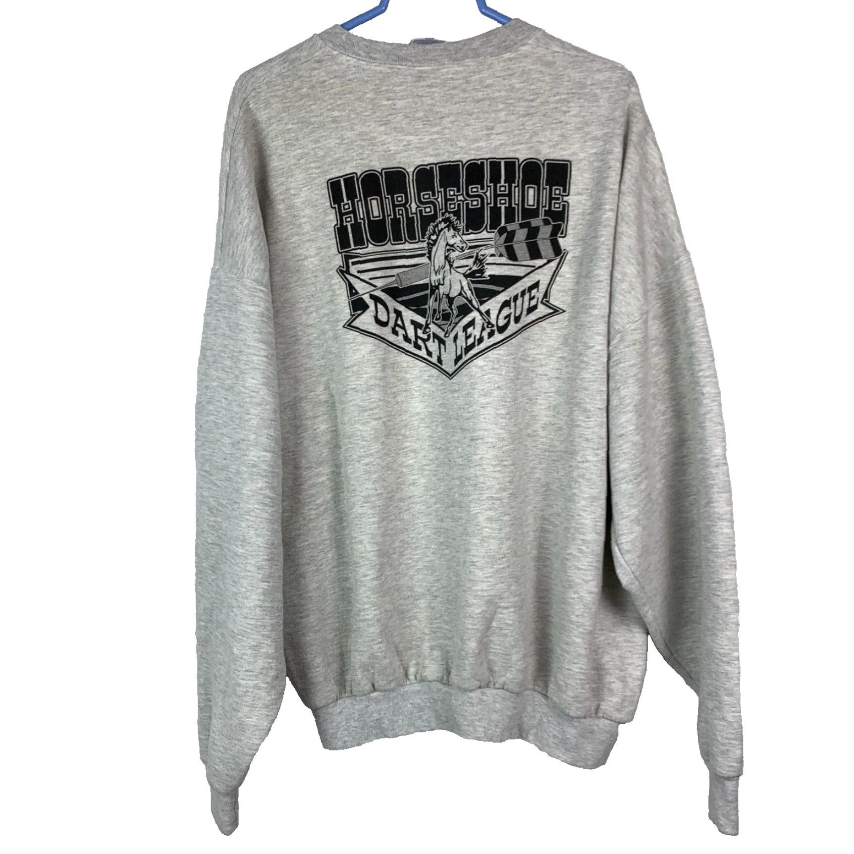 Jerzees VINTAGE Jerzees Sweatshirt Round Robin Horseshoe Dart League 3X Gray Cotton Polyester Unisex Adults Sports Mens Womens Size XXL / US 16-18 / IT 52-54 - 4 Thumbnail