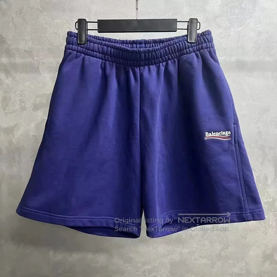 Balenciaga Balenciaga Blue Coke Embroidery Logo Shorts. Size US 36 / EU 52 - 1 Thumbnail