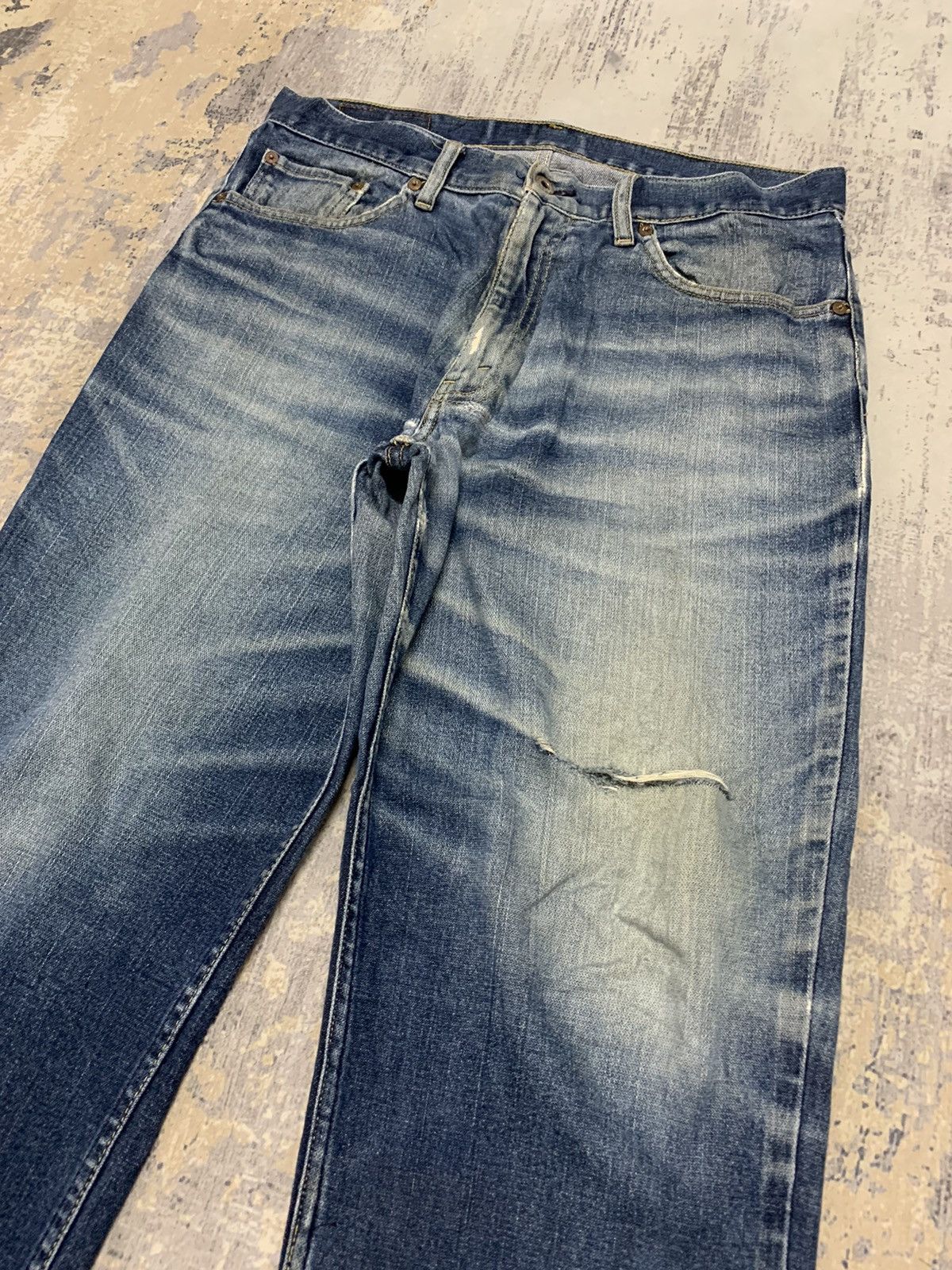 Levi's Levi's 533 Loose Straight Fit Denim Jeans Indigo Stone Wash Size US 35 - 3 Thumbnail