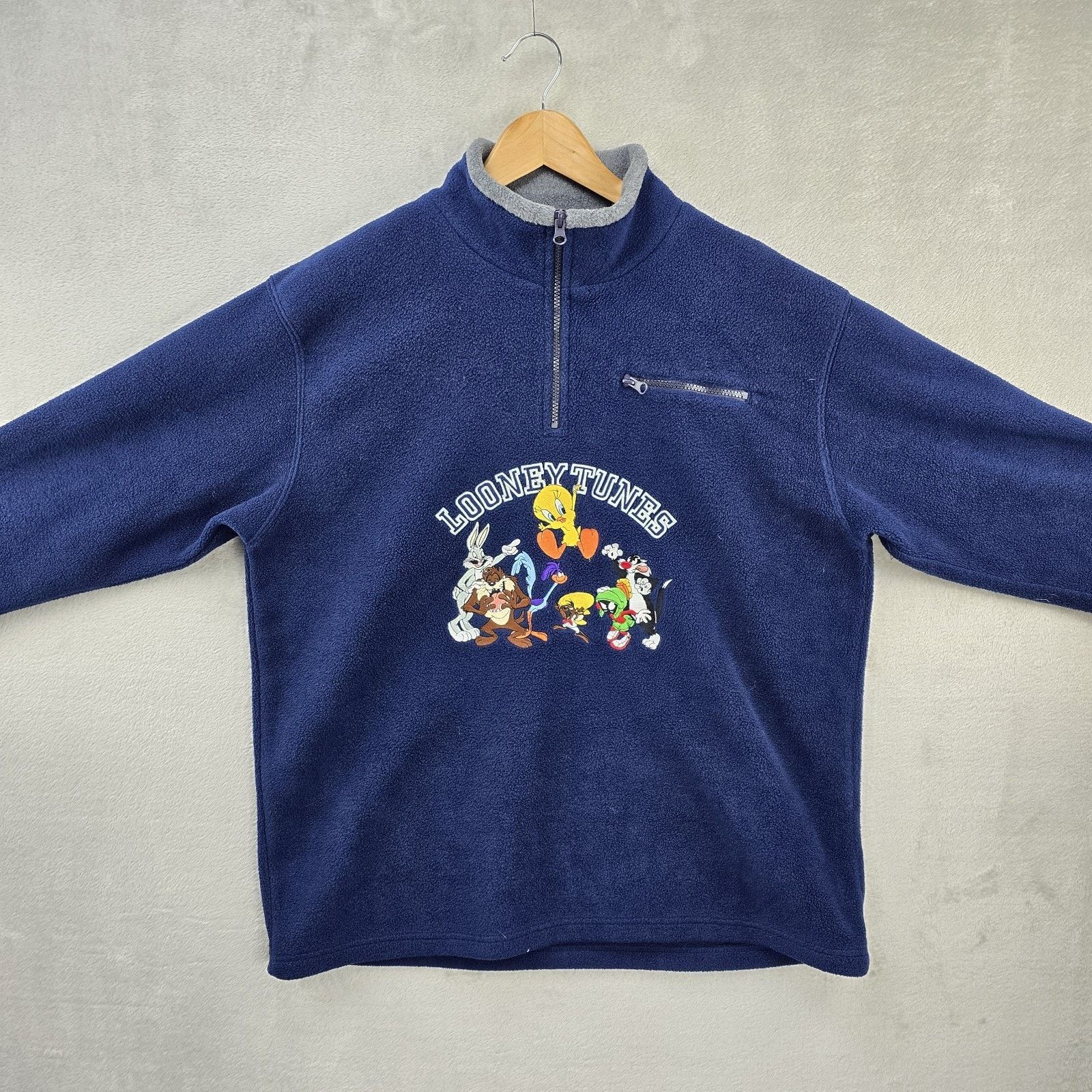 Other Vintage Warner Bros Looney Tunes 1/4 Zip Sweater Large Y2K Size US L / EU 52-54 / 3 - 2 Thumbnail