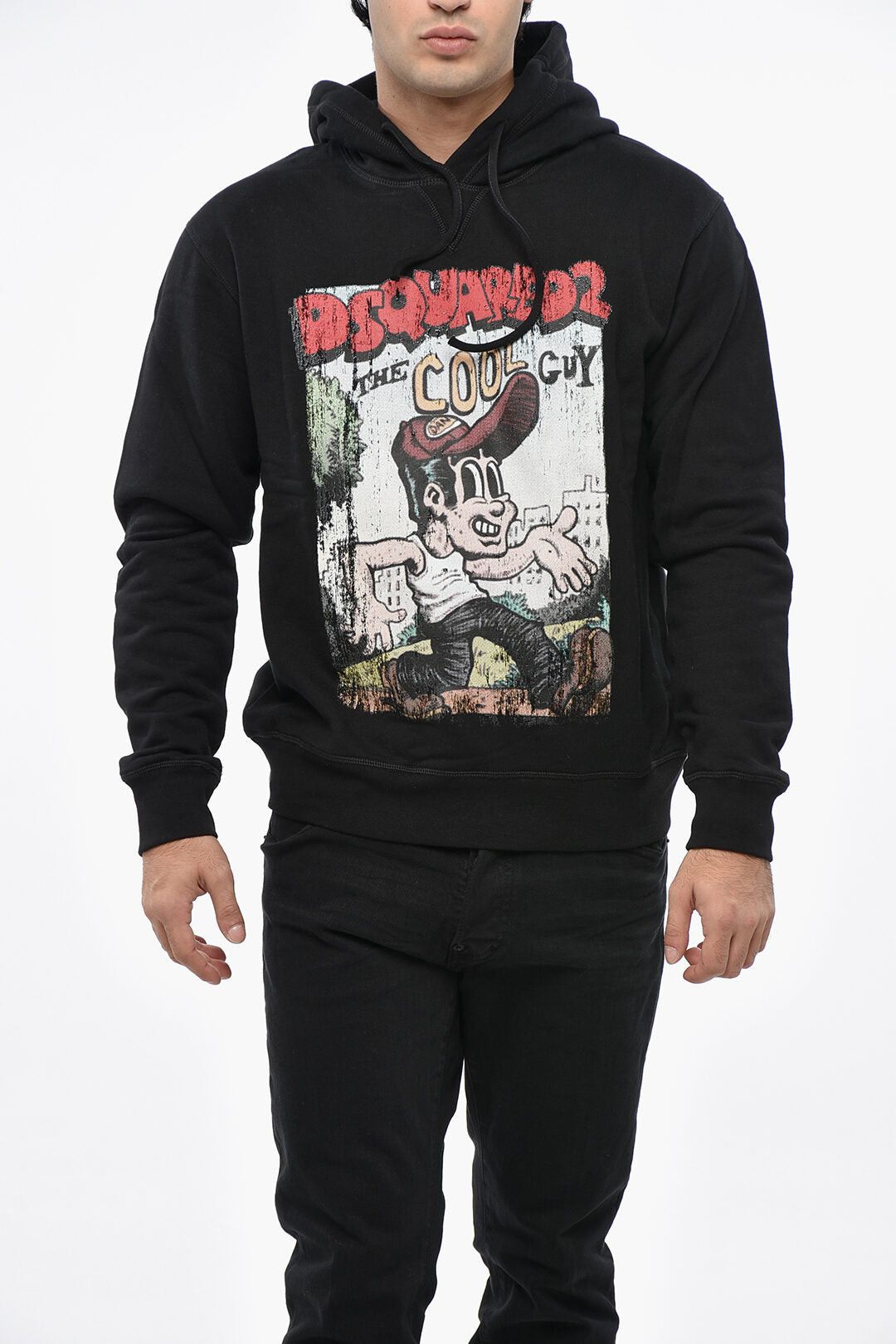 Dsquared2 Cotton Fleece Hoodie With Large Front Print Size US M / EU 48-50 / 2 - 1 Thumbnail