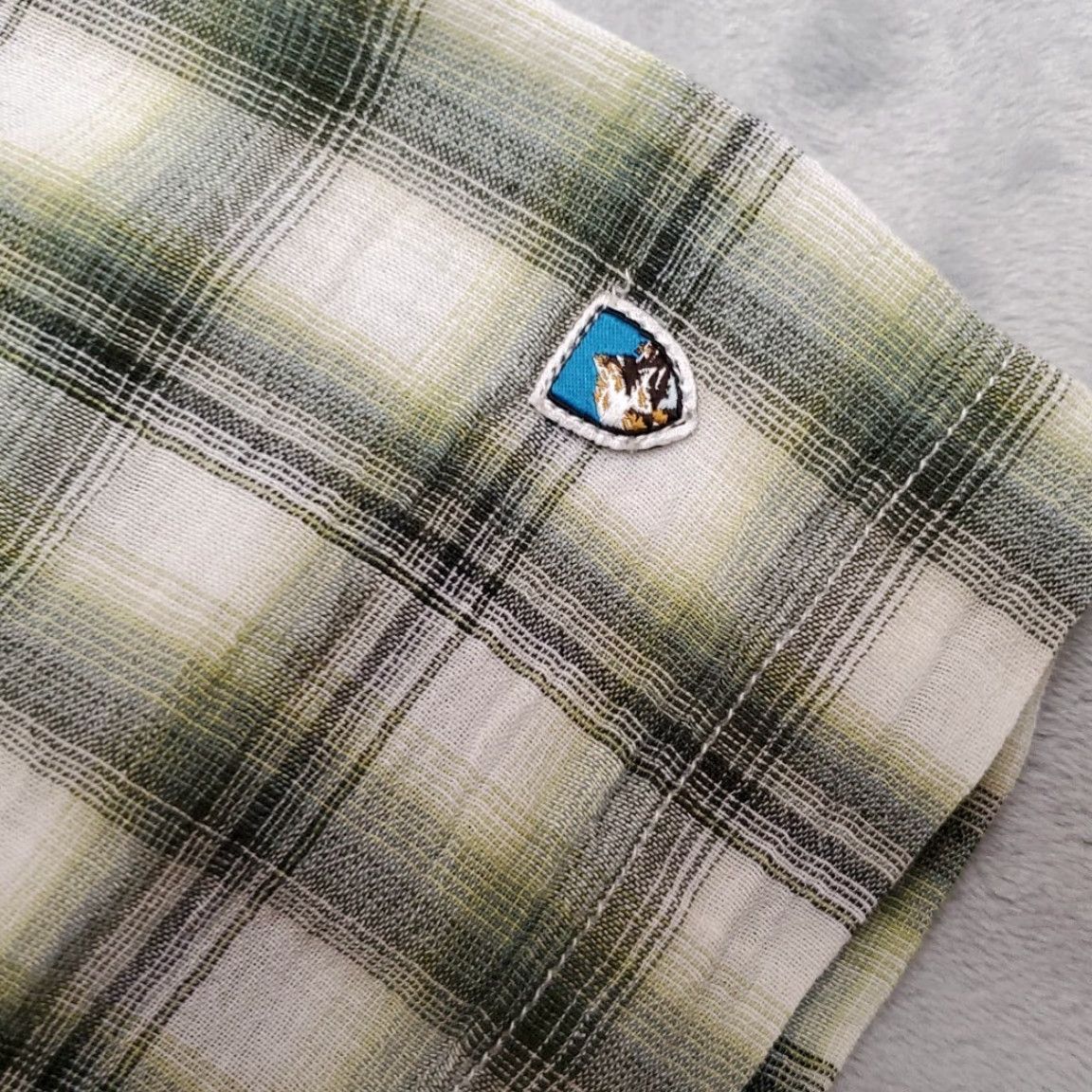 Vintage Kuhl Shirt Men L Green Plaid 100% Organic Cotton Short Sleeve Button-Up Pockets Casual Outdoor Hiking Size US L / EU 52-54 / 3 - 5 Thumbnail