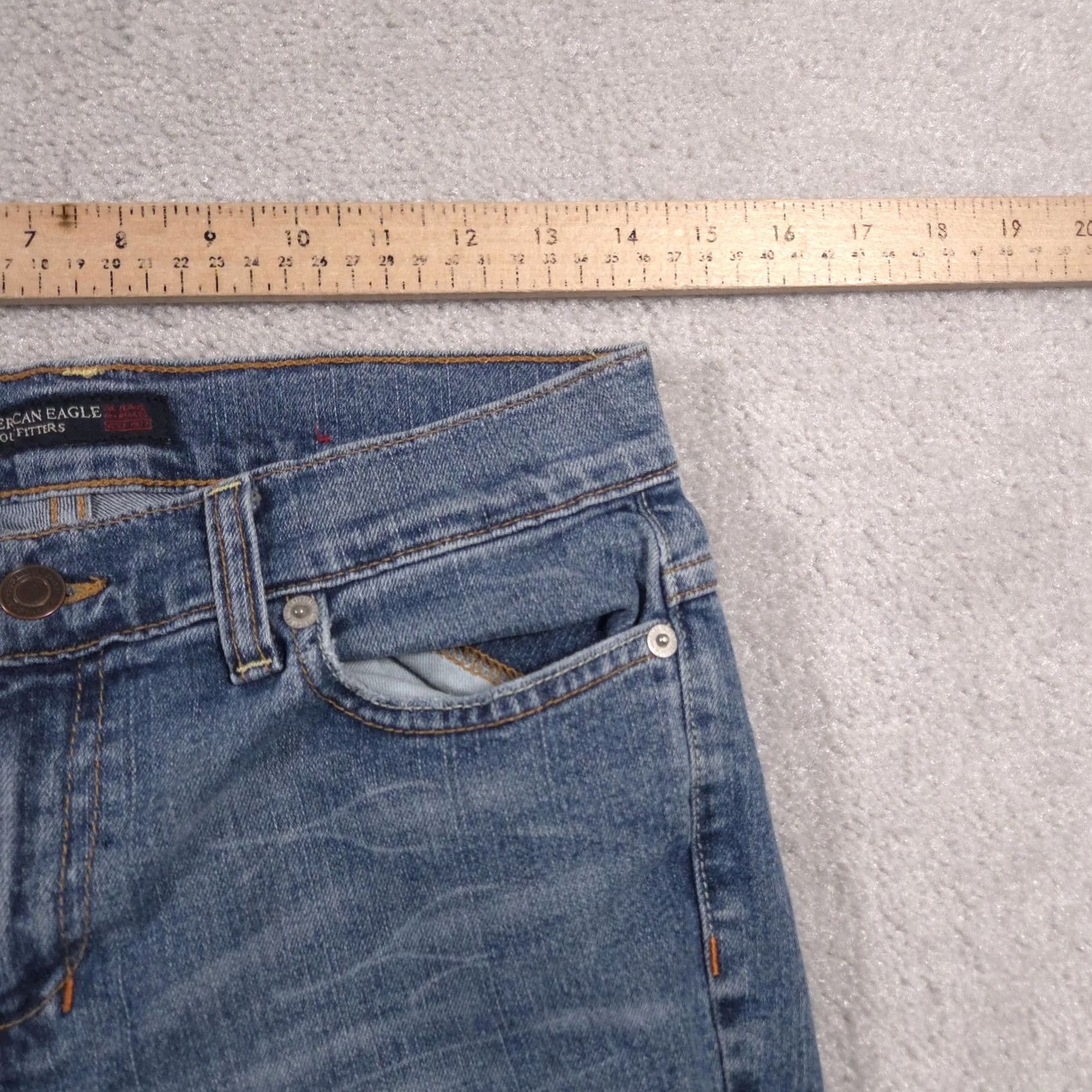Vintage VINTAGE American Eagle Jeans Womens 4 Straight Leg Denim Mid Rise Blue Cotton Polyester Spandex Size 27" / US 4 / IT 40 - 7 Thumbnail
