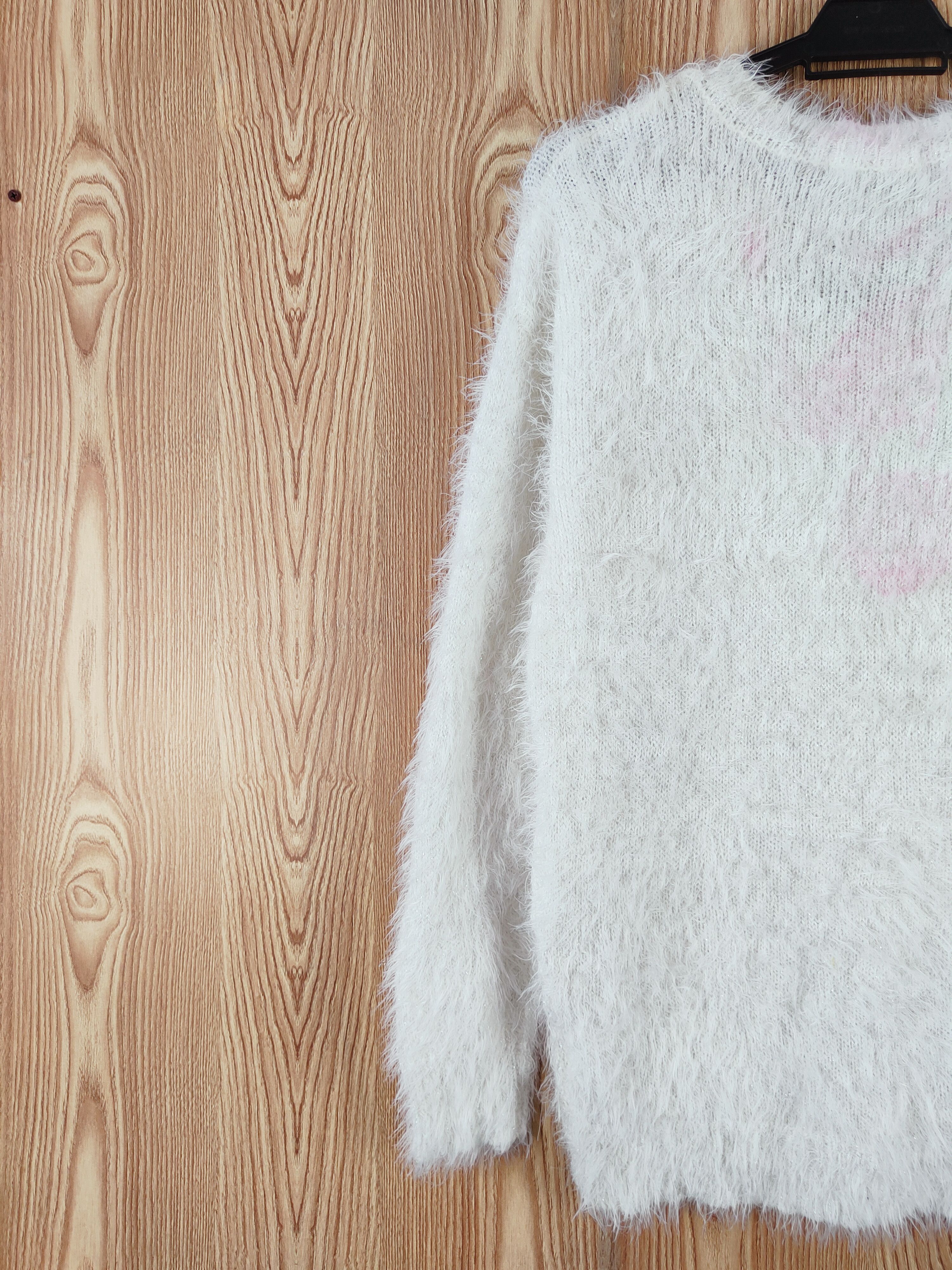Japanese Brand × Vintage Shoo La Rue White Fur Mohair Knitwear Size L / US 10 / IT 46 - 8 Thumbnail