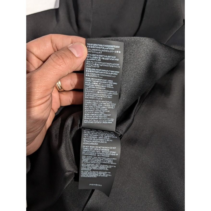 Saint Laurent Paris o1rshd1 Grain De Poudre De Laine Evening Jacket in Noir Size US L / EU 52-54 / 3 - 18 Thumbnail