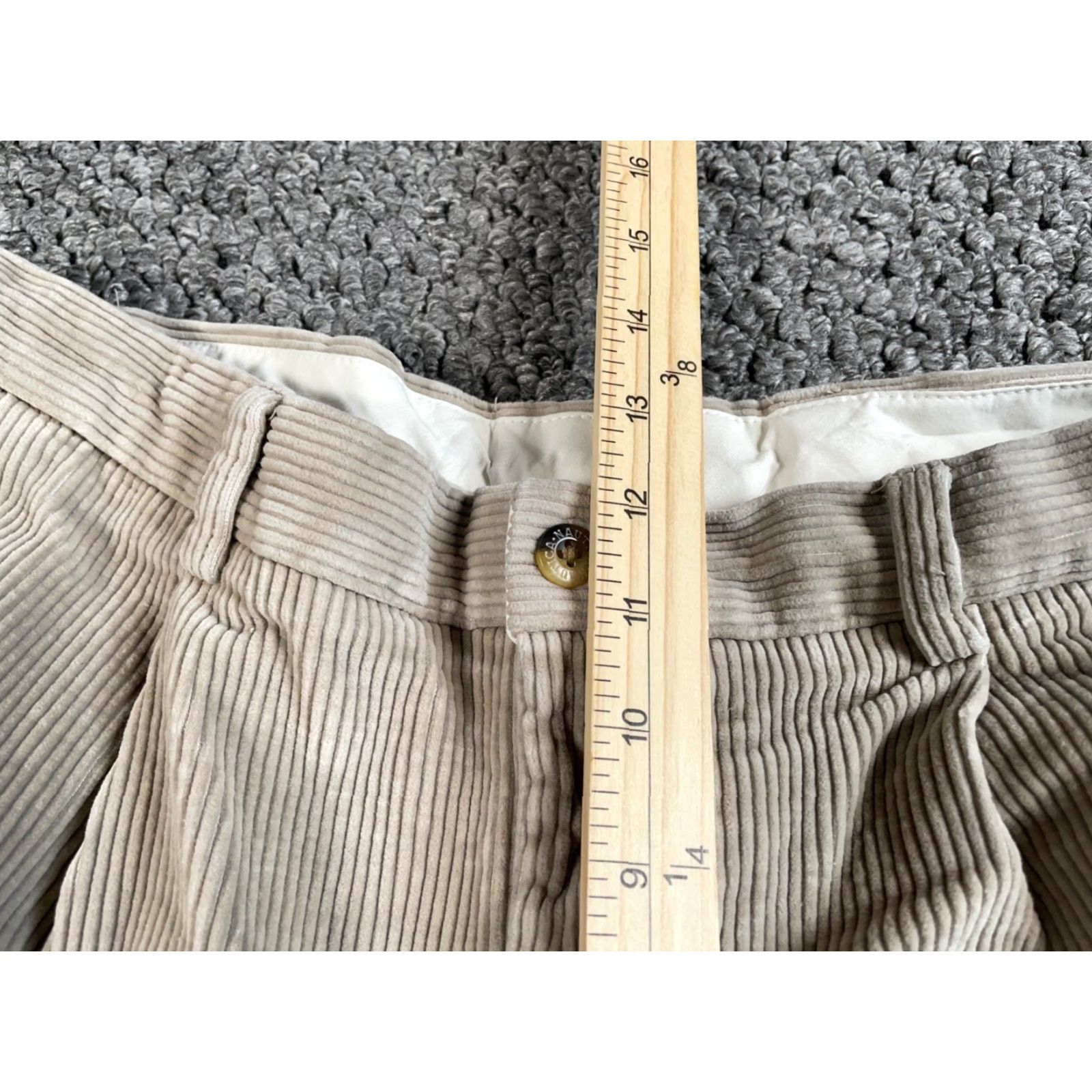 Nautica VINTAGE Nautica Pants Corduroy Baggy Fit 36x32 Beige Pleated Front Chino Straight Mens Size US 36 / EU 52 - 7 Thumbnail