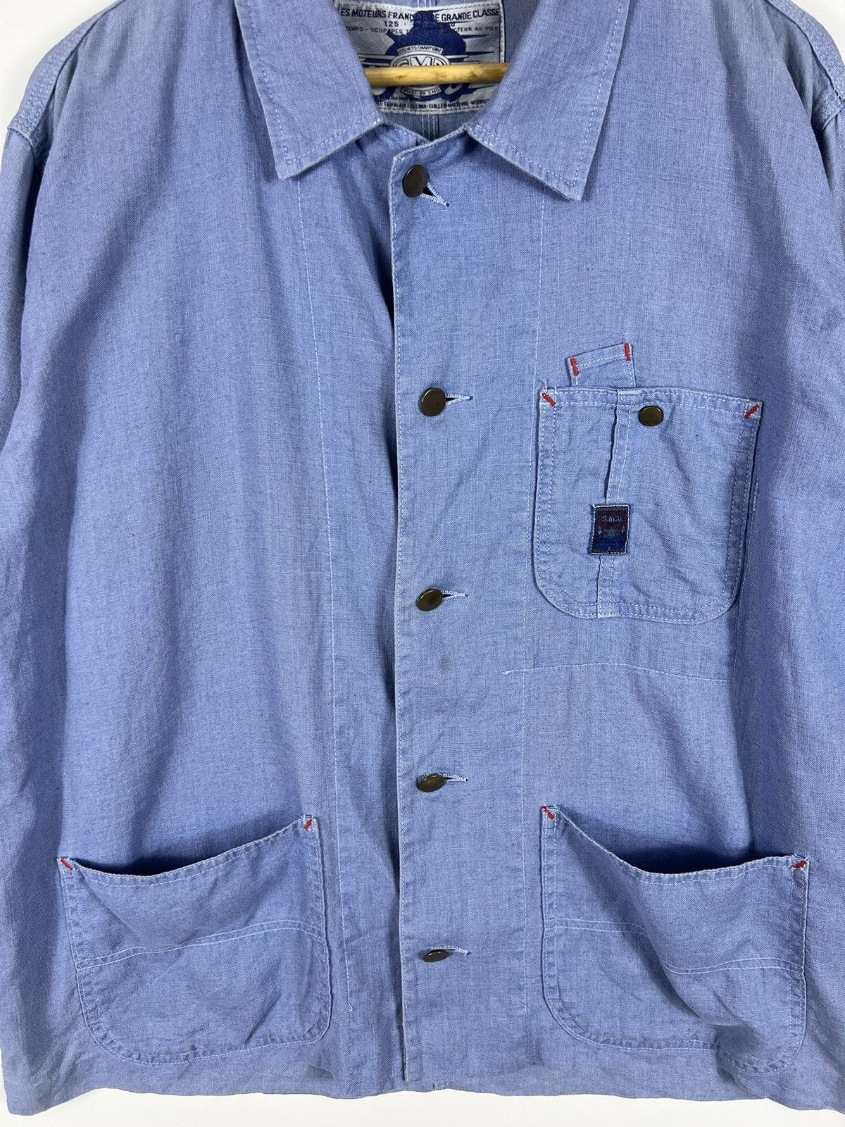 Other 🔥 Light blue soft chore jacket SMD francais de grande Size US L / EU 52-54 / 3 - 4 Thumbnail