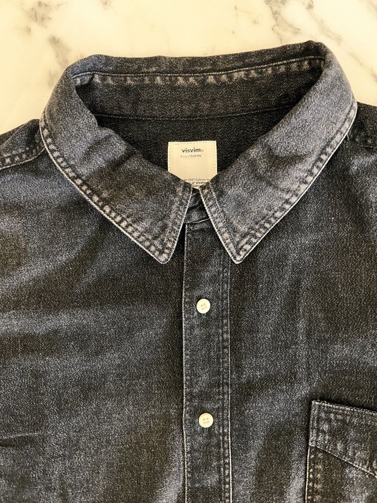 Visvim SS WORKHORSE SHIRT DMGD BLK sz 4 | Grailed