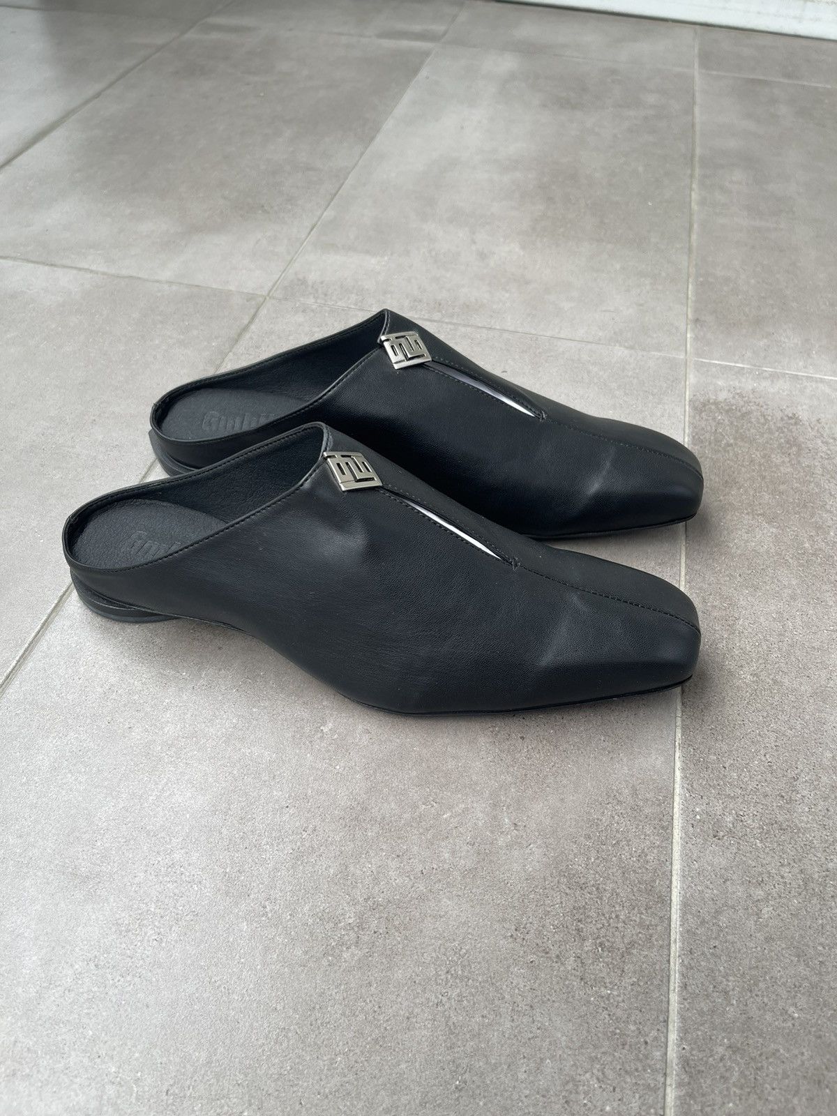 GmbH !DS! SS23 GMBH Jamal Slit Black Pleather Mules Size US 12 / EU 45 - 13 Thumbnail