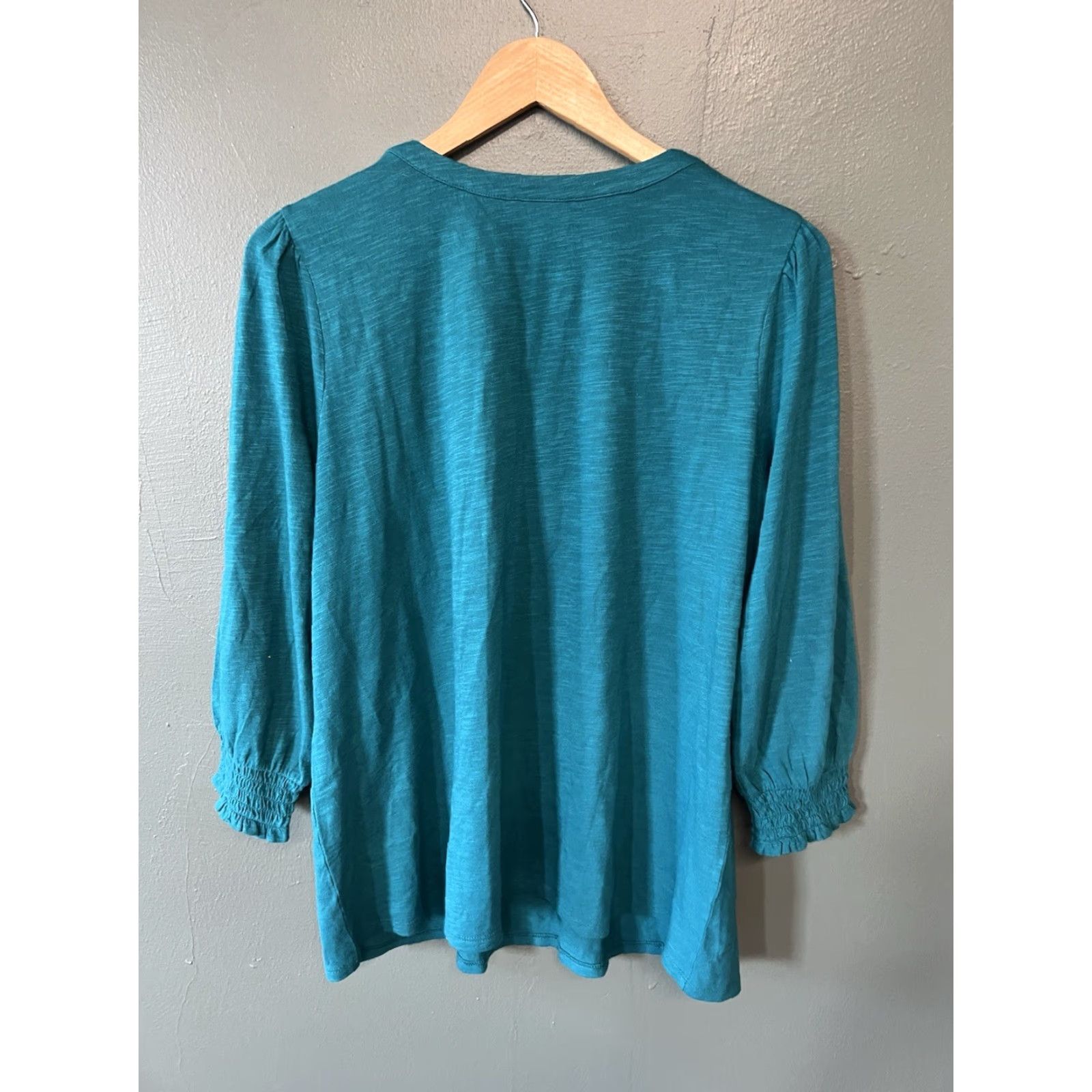 J. Jill VINTAGE J Jill Blouse Womens Shirt V Neck Button Boho Peasant Size M / US 6-8 / IT 42-44 - 3 Thumbnail