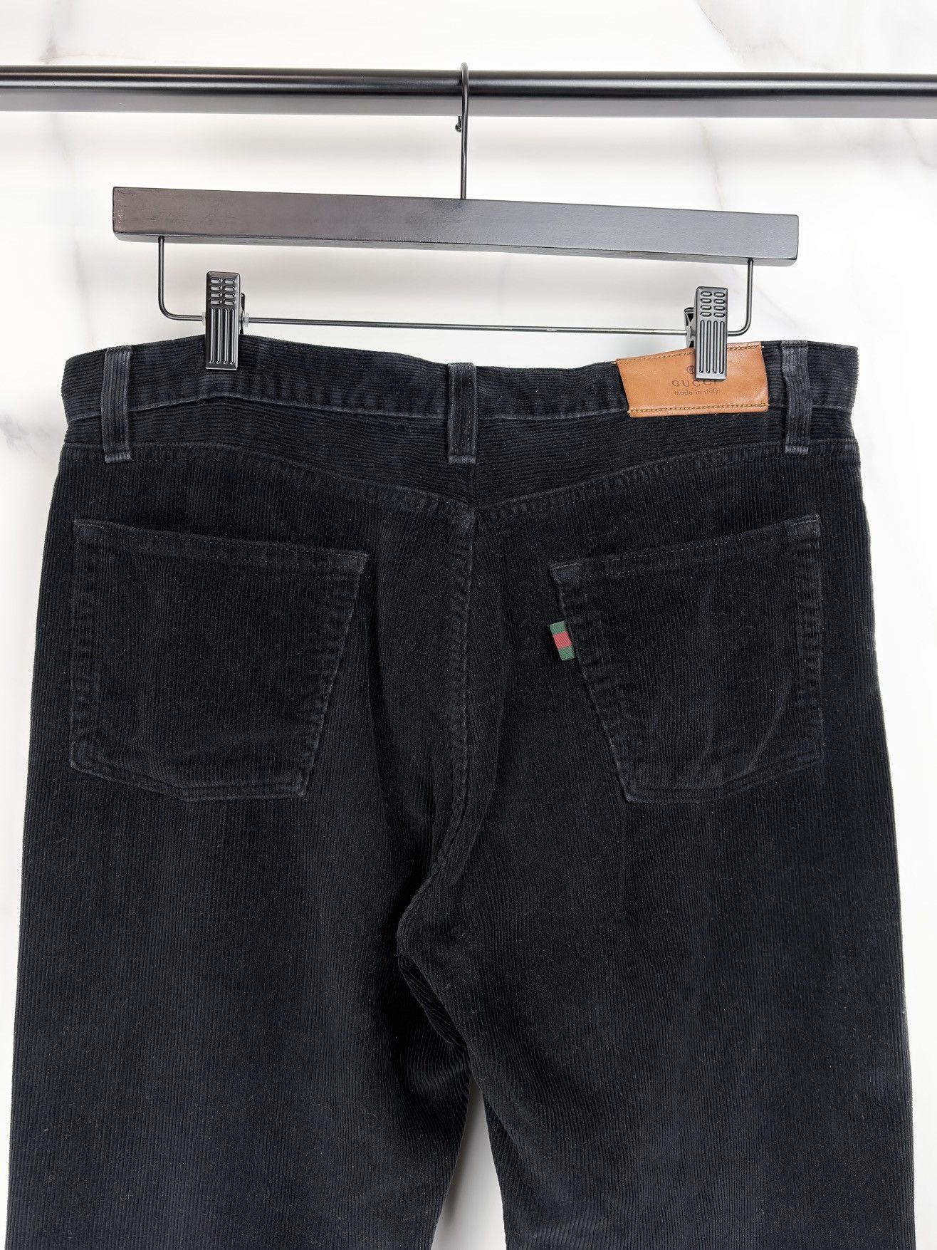 Gucci Gucci Tom Ford Leather Patch Bootcut Corduroy Jeans Black Size US 30 / EU 46 - 4 Thumbnail