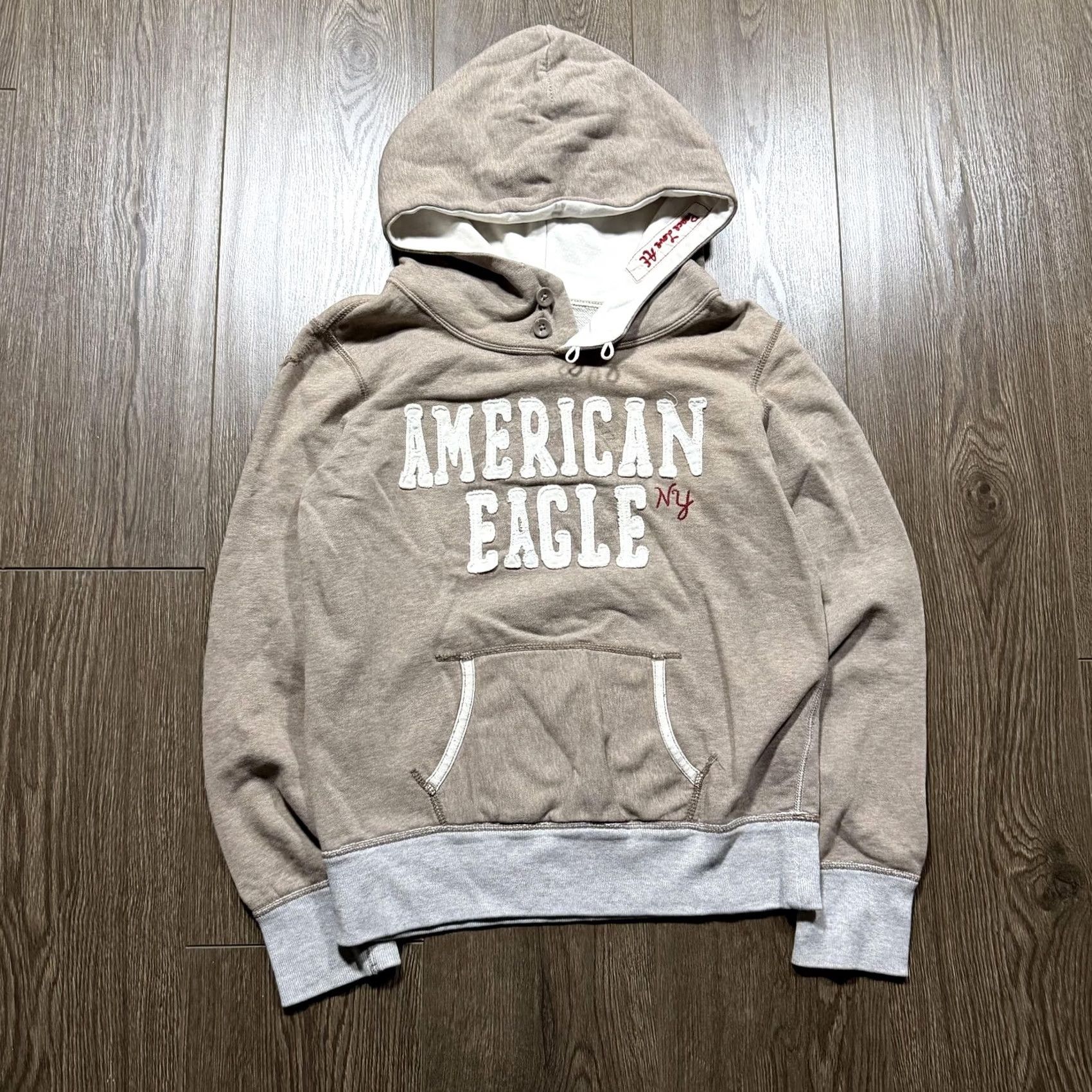 American Eagle Outfitters Y2K American Eagle Hoodie Womens Medium Brown Logo Fleece Sweatshirt Size M / US 6-8 / IT 42-44 - 3 Thumbnail