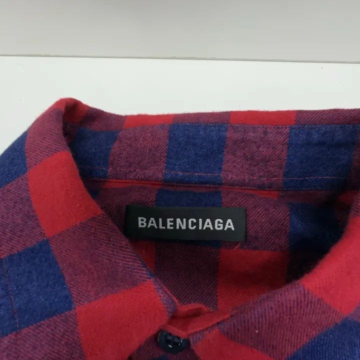 Balenciaga Balenciaga Balenciaga Red and Blue Checkered Casual Shirt Size US M / EU 48-50 / 2 - 2 Thumbnail