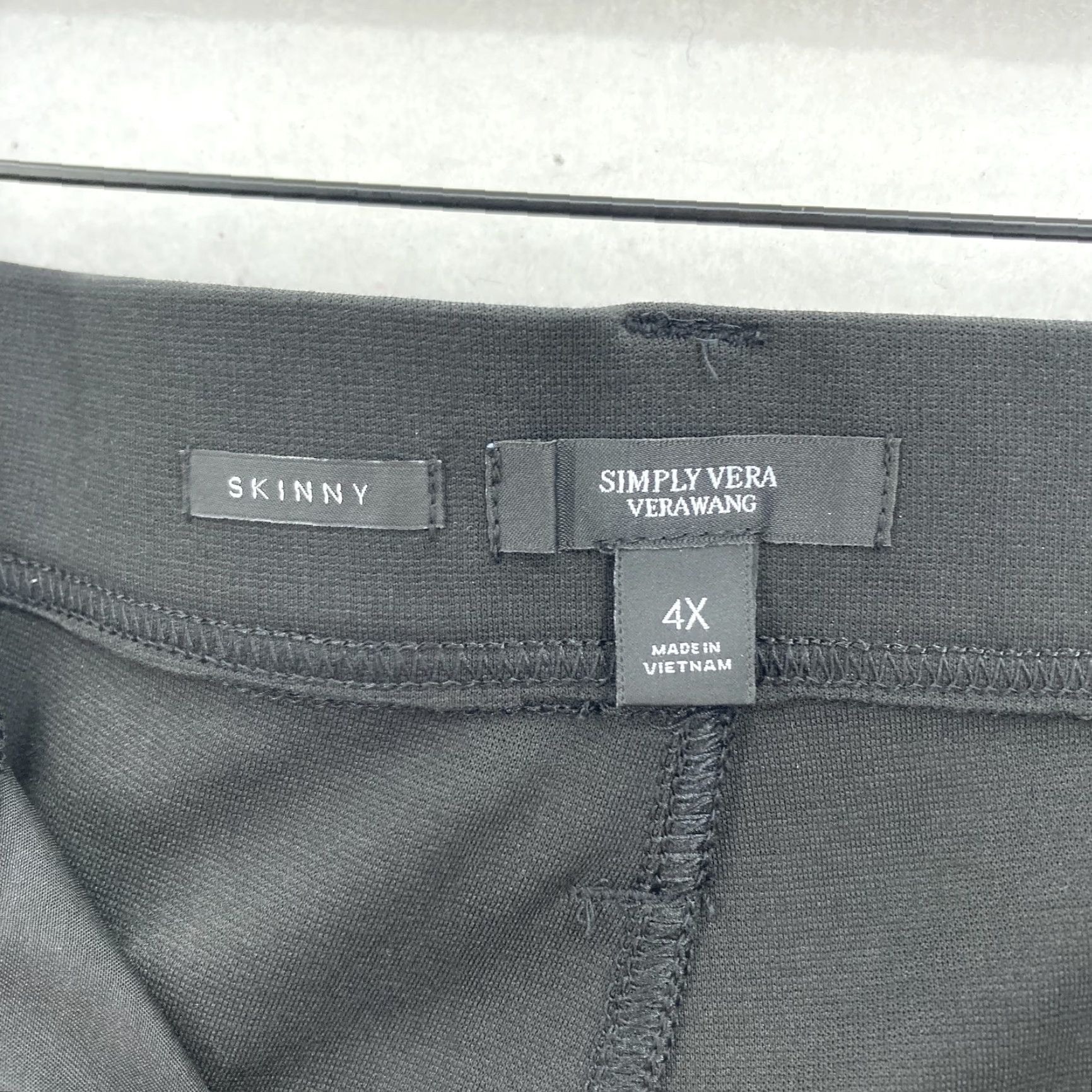 Vintage Simply Vera Vera Wang Pants Womens 4X Black High Rise Skinny Ponte Stretch Plus Size 40" / US 18 - 4 Thumbnail