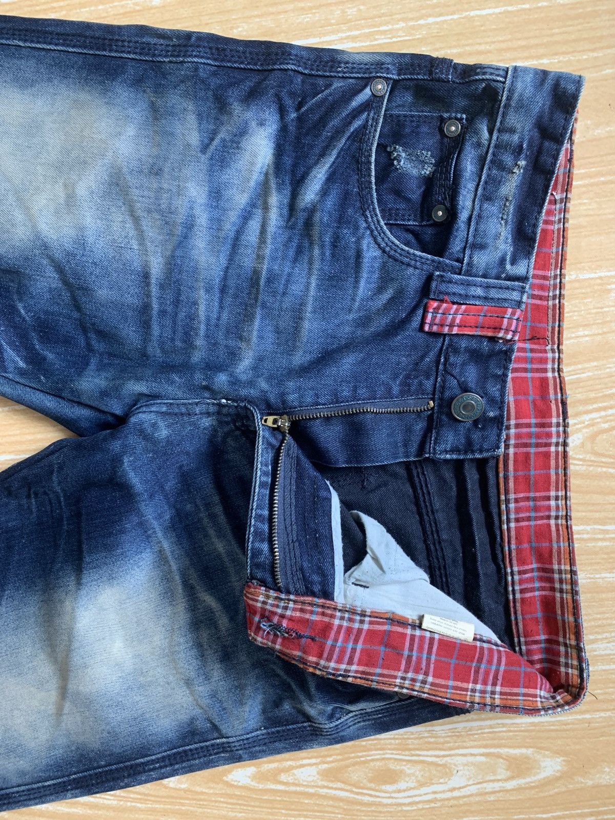 Japanese Brand Street Setup est 2007 Mud Wash Denim Jeans Pants Size US 30 / EU 46 - 16 Thumbnail