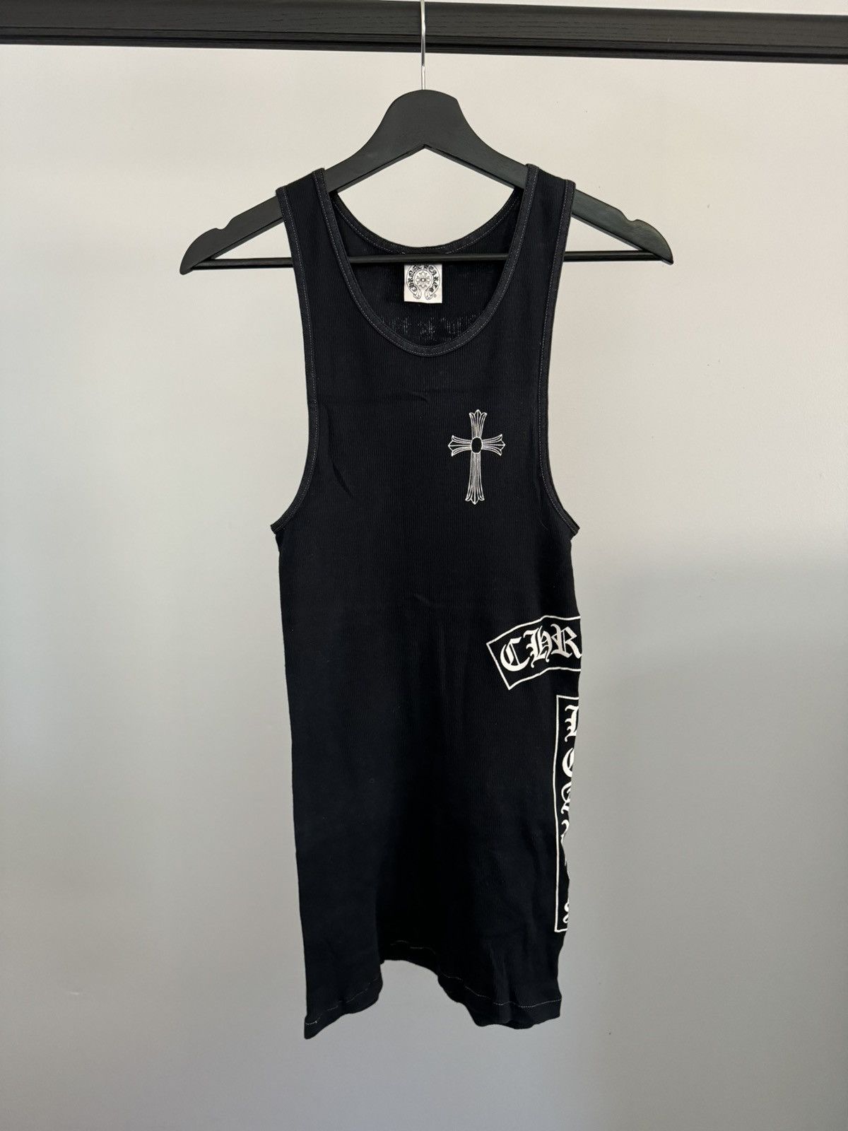 Chrome Heartsダガージップcroptop tee ブラックビンテージ