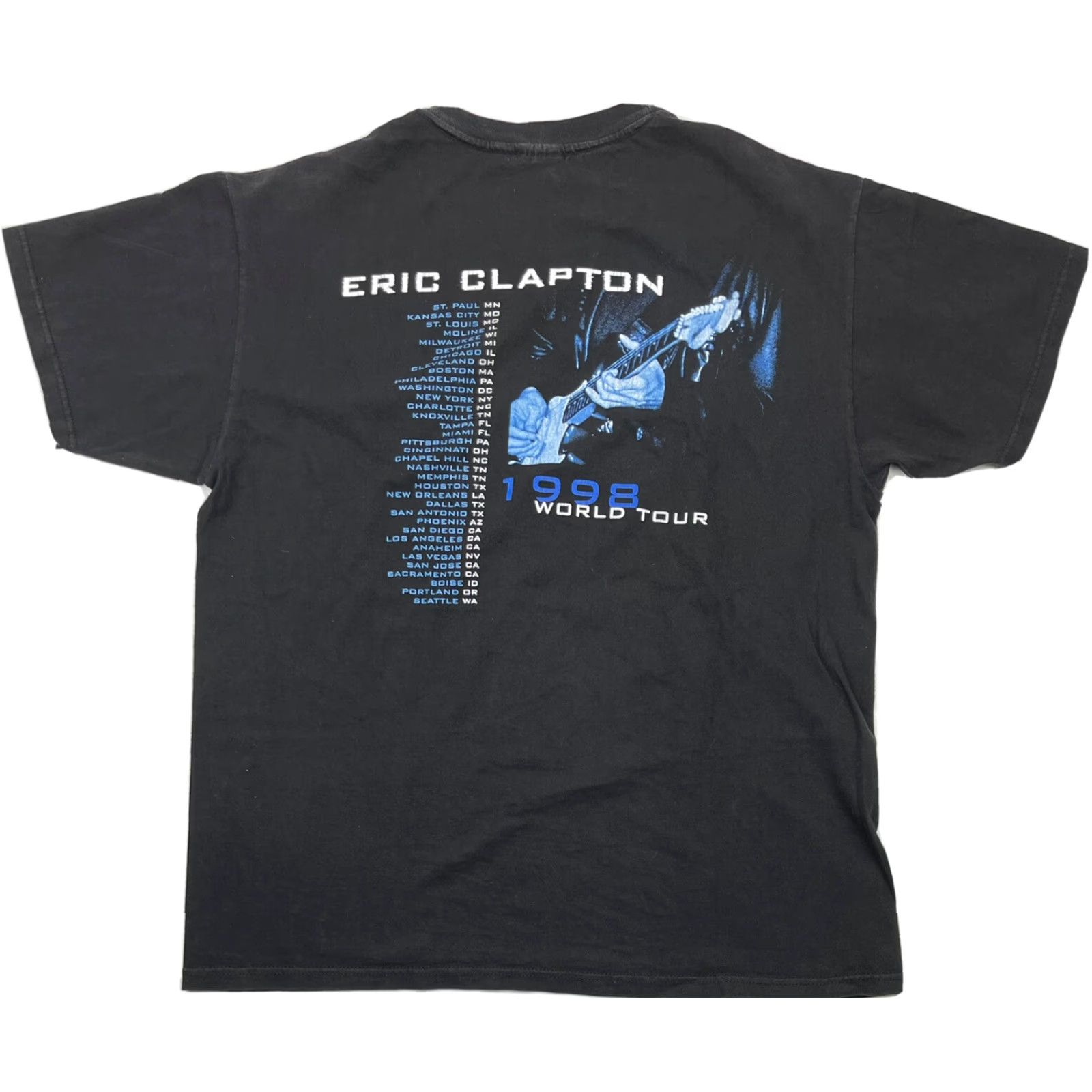 Hanes VINTAGE Eric Clapton T Shirt 90s World Tour Concert Music USA Mens Sz L Shirt Size US L / EU 52-54 / 3 - 4 Thumbnail