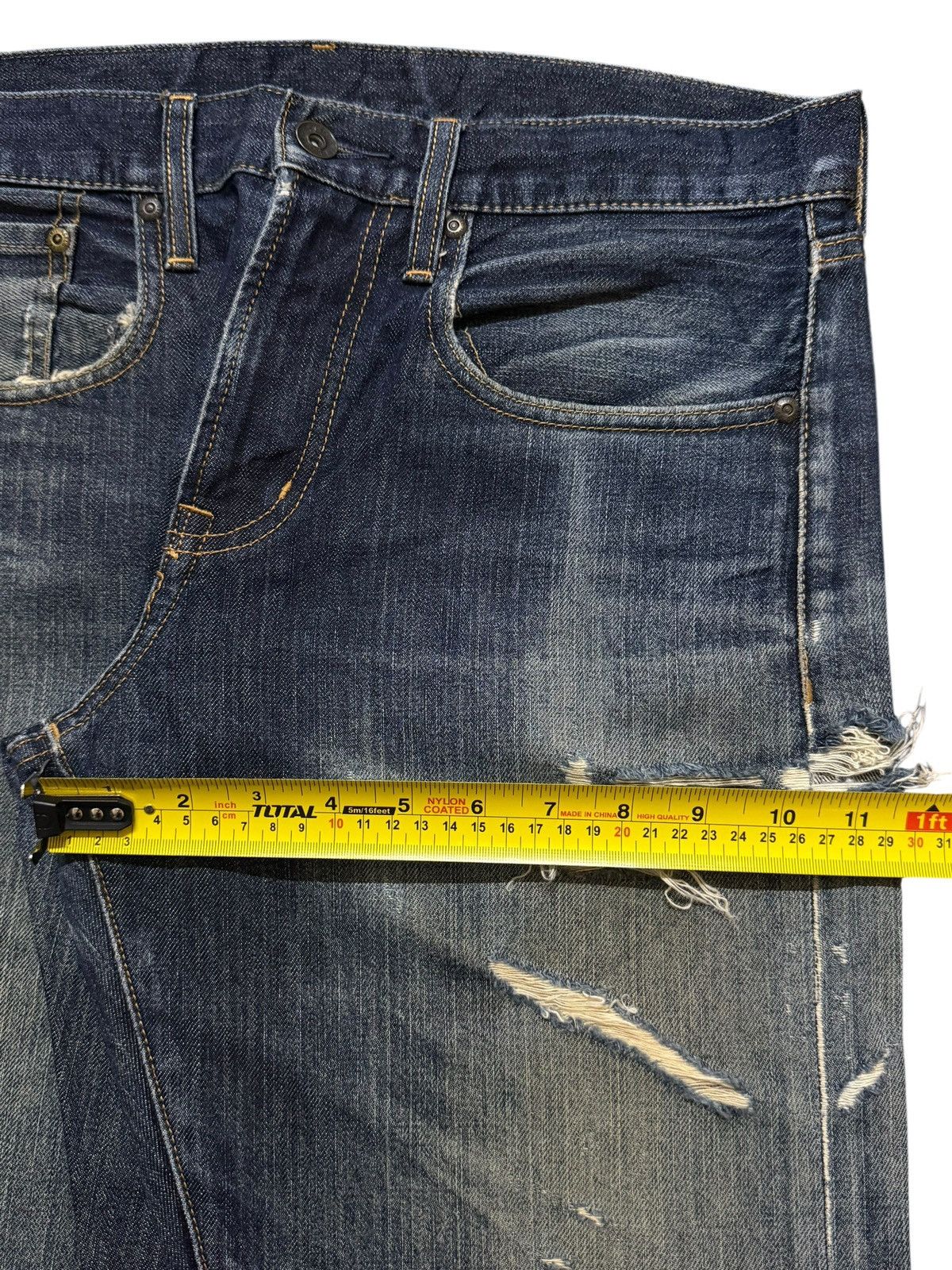 GU Vintage Y2K Japanese GU Faded Wash Distressed Straight Leg Size US 32 / EU 48 - 12 Thumbnail