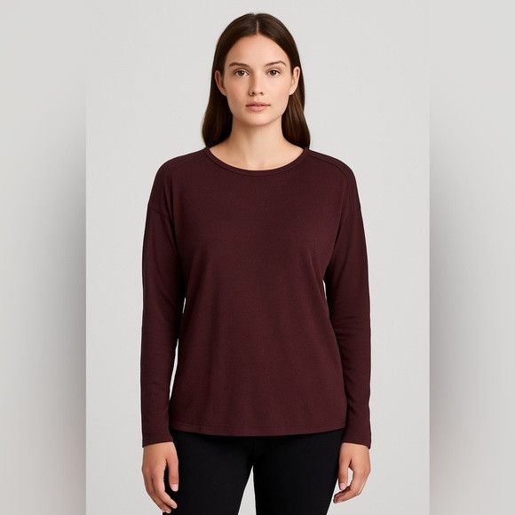 Kit and Ace Kit and Ace Burgundy Long Sleeve Crew Neck - Sz XL (Est) Size XL / US 12-14 / IT 48-50 - 1 Thumbnail