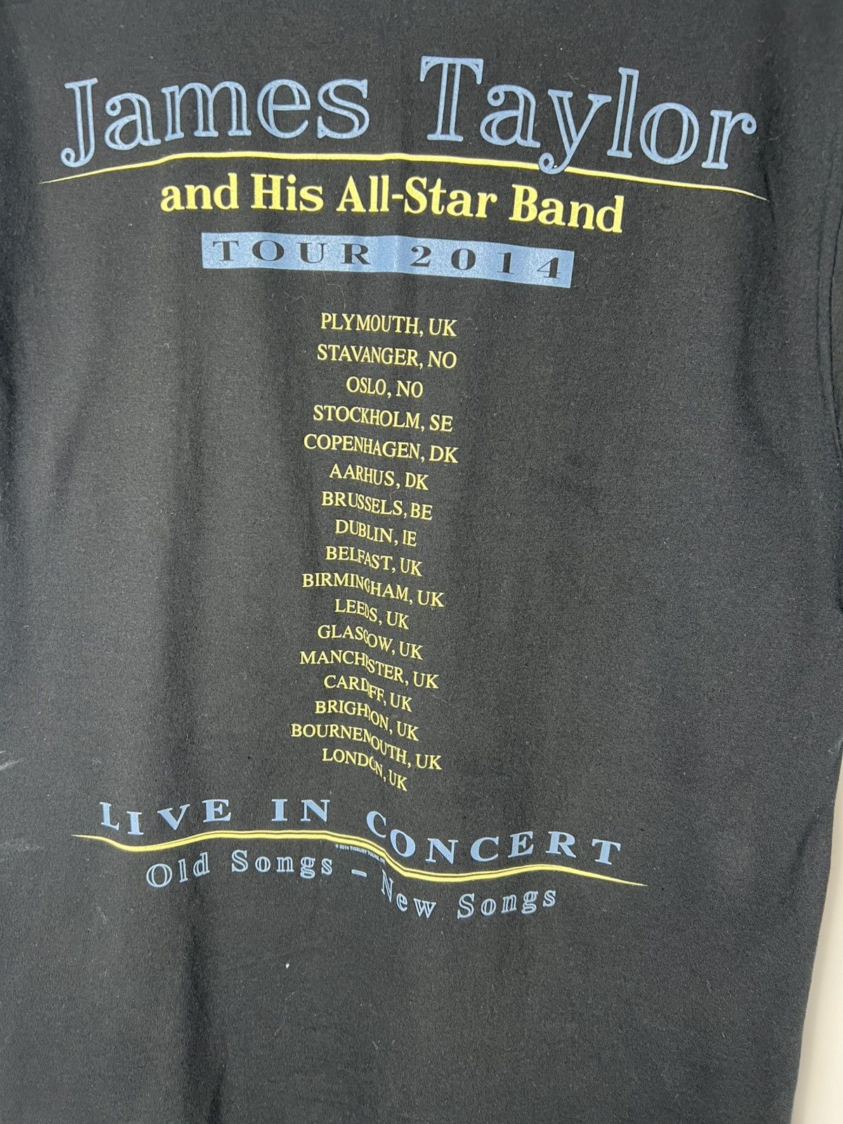 Band Tees James Taylor And His All Star Band Tour 2014 Black Shirt Size US M / EU 48-50 / 2 - 6 Thumbnail