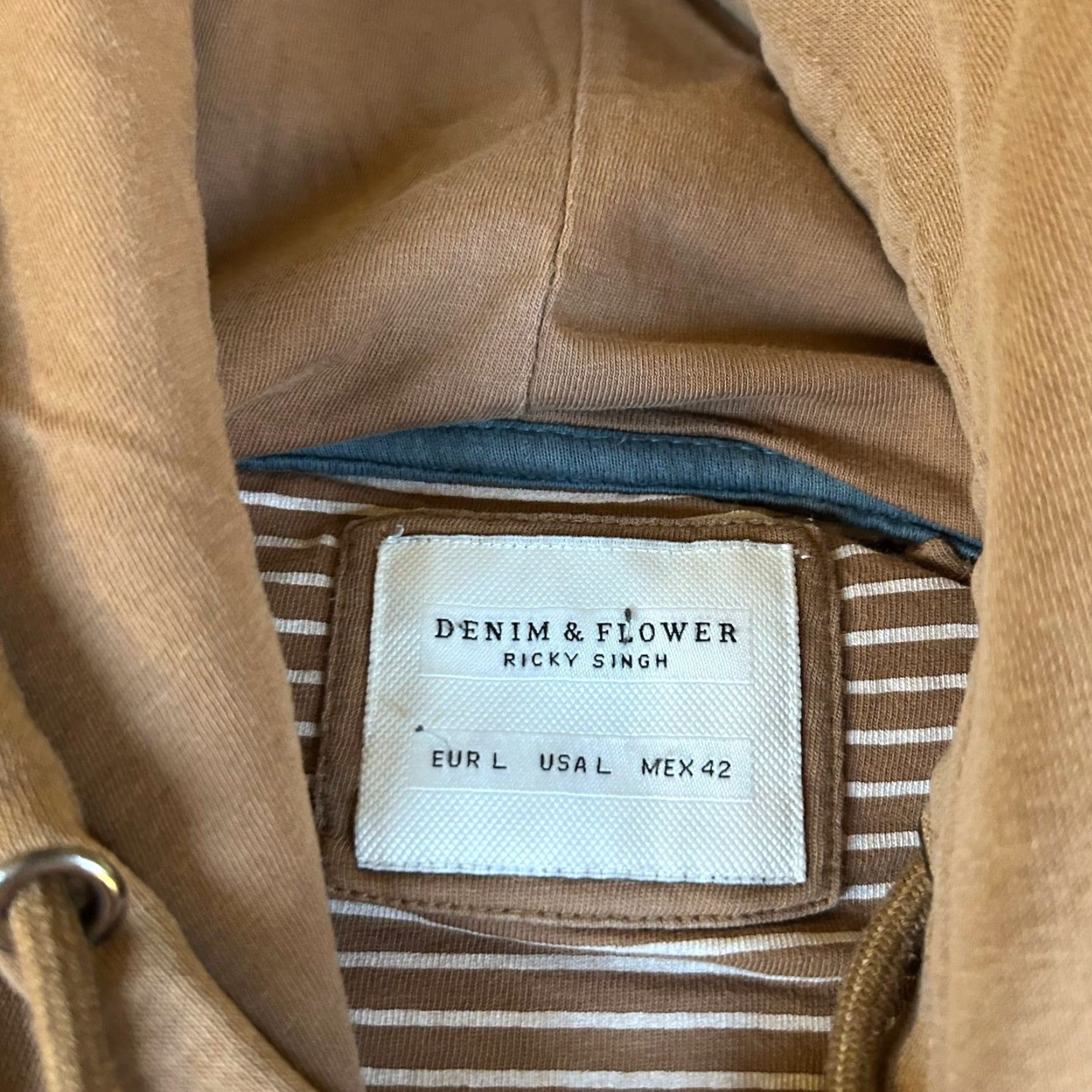 Denime VINTAGE Denim & Flower Hoodie Mens Large Brown Sweatshirt Pullover Size US L / EU 52-54 / 3 - 2 Thumbnail