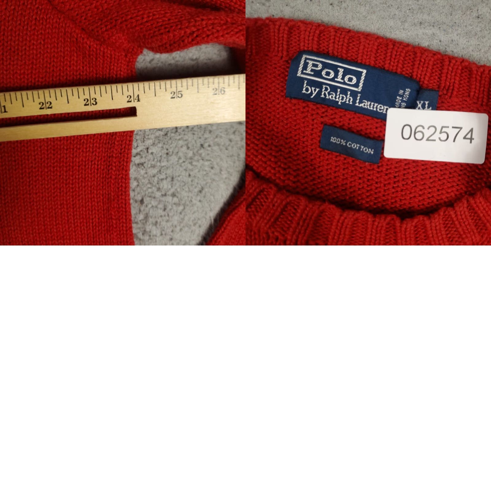Ralph Lauren VINTAGE Ralph Lauren Men’s Pullover Sweater XL Red Cotton Crew Neck Casual Knit Size US XL / EU 56 / 4 - 8 Thumbnail