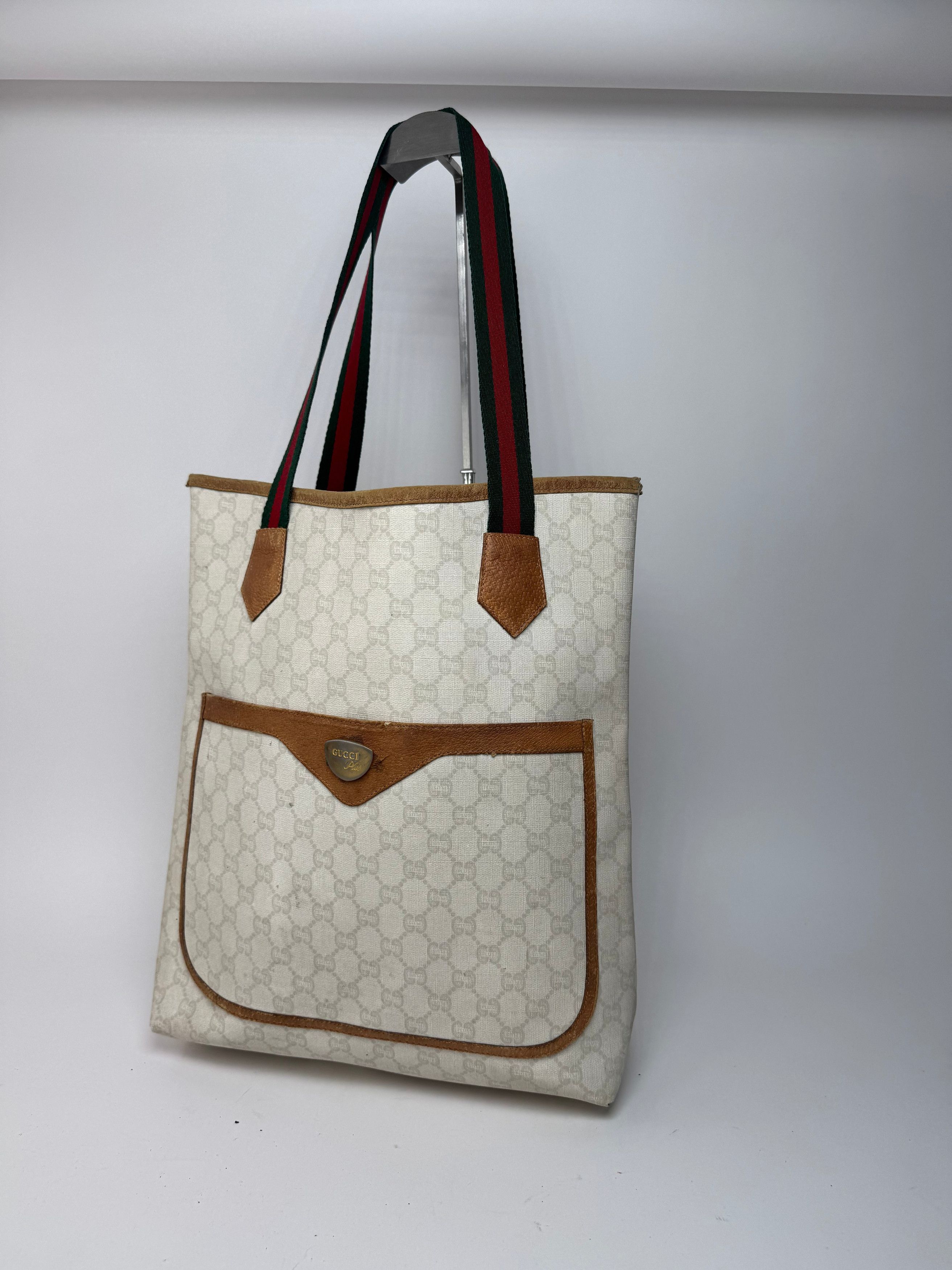 Gucci Vintage Monogram Leather shopper white Size ONE SIZE - 1 Thumbnail