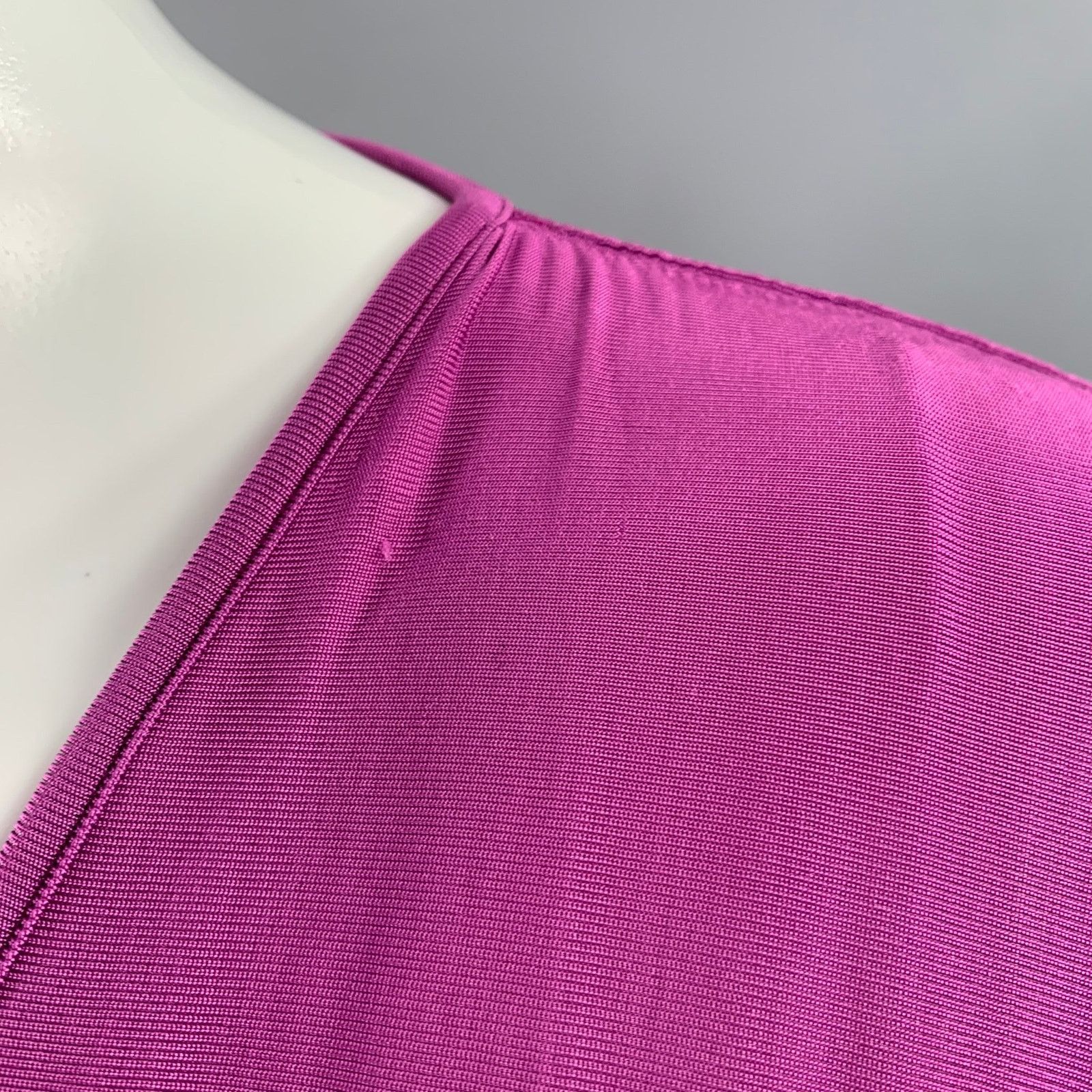 Just Cavalli Size 4 Pink Viscose Blend Ruched 3/4 Sleeves Casual Top Size S / US 4 / IT 40 - 7 Thumbnail