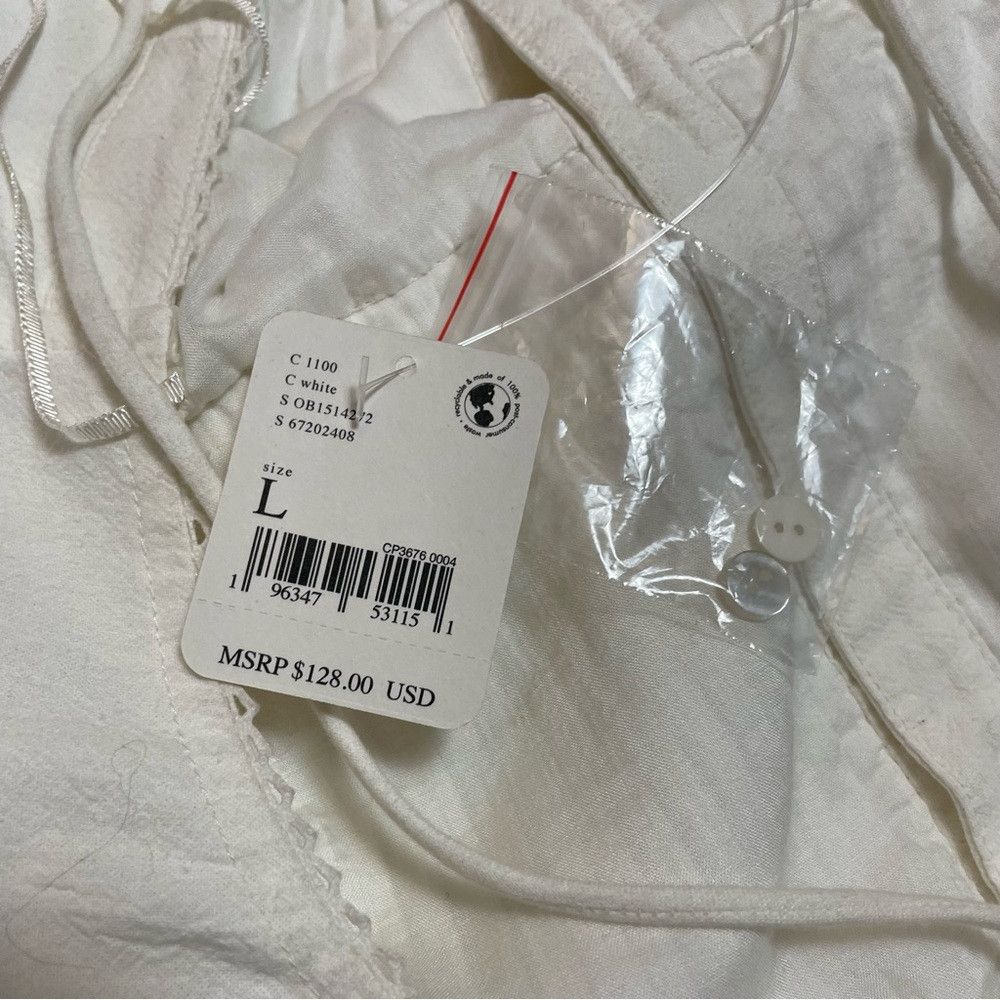 Free People NWT New $128 Free People Desert Days Sleeveless White Minid Size L / US 10 / IT 46 - 7 Thumbnail