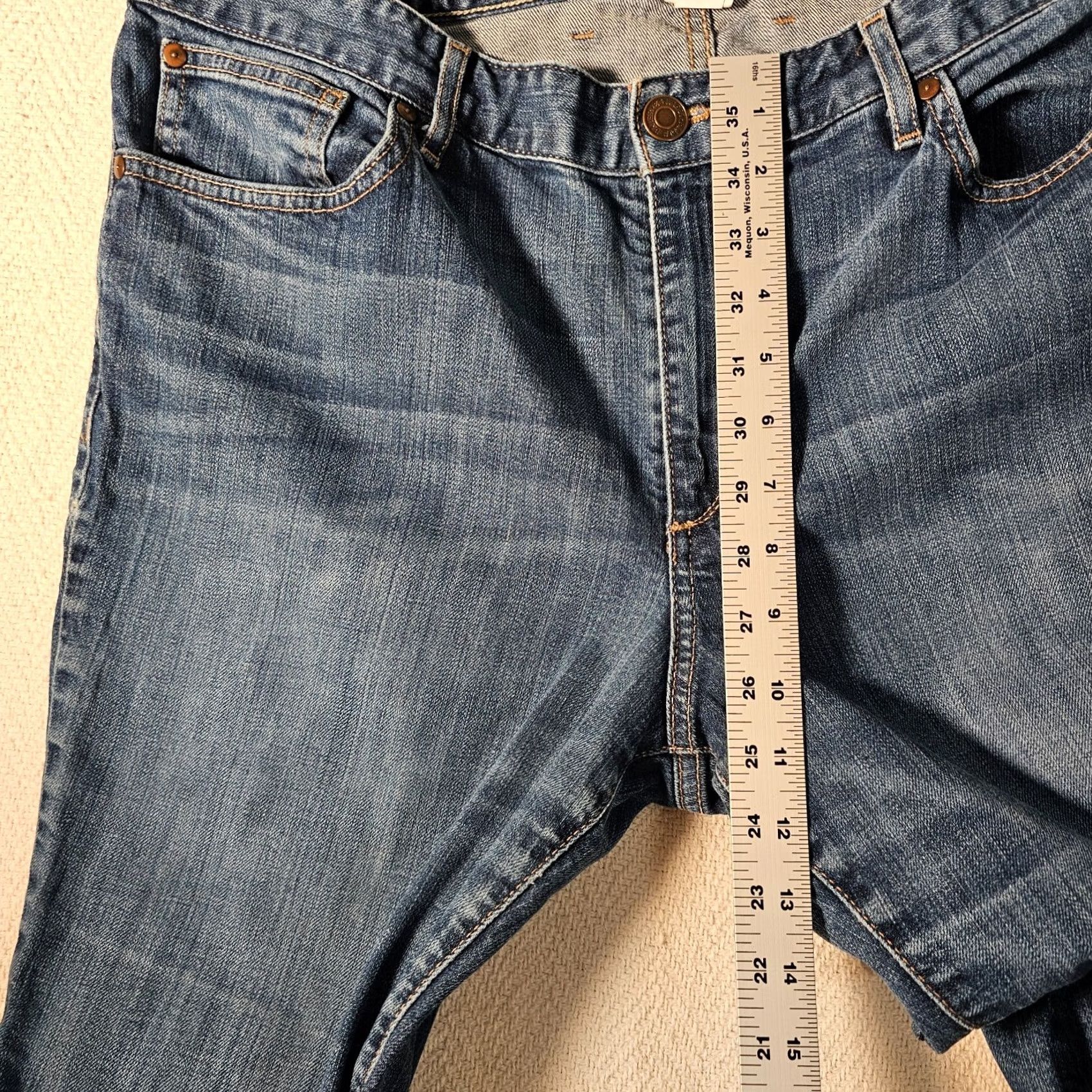 Eddie Bauer Eddie Bauer Jeans Women 16 Blue Dark Wash Straight 5-Pocket Denim Natural Fit Size 38" / US 16 / IT 52 - 6 Thumbnail