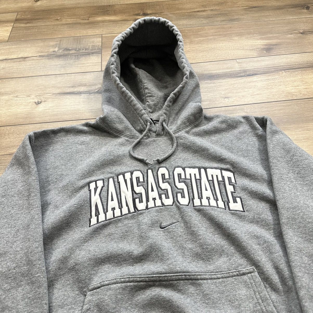 Nike Vintage 2000s Nike Team Kansas State Center Swoosh Hoodie Size US L / EU 52-54 / 3 - 7 Thumbnail