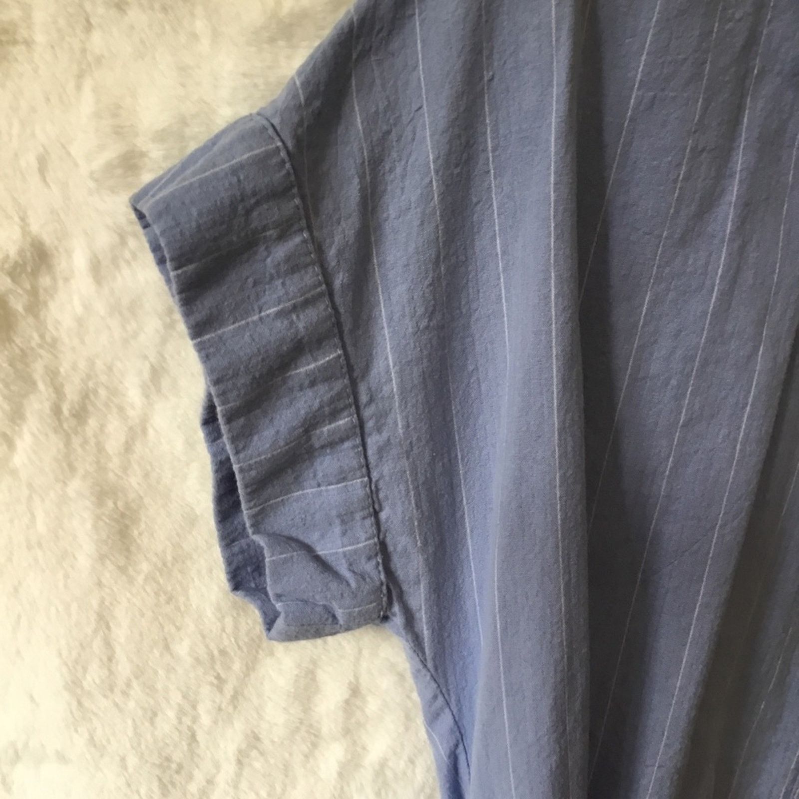 Mango MNG Blue with White Striped Button Dress Size S / US 4 / IT 40 - 4 Thumbnail