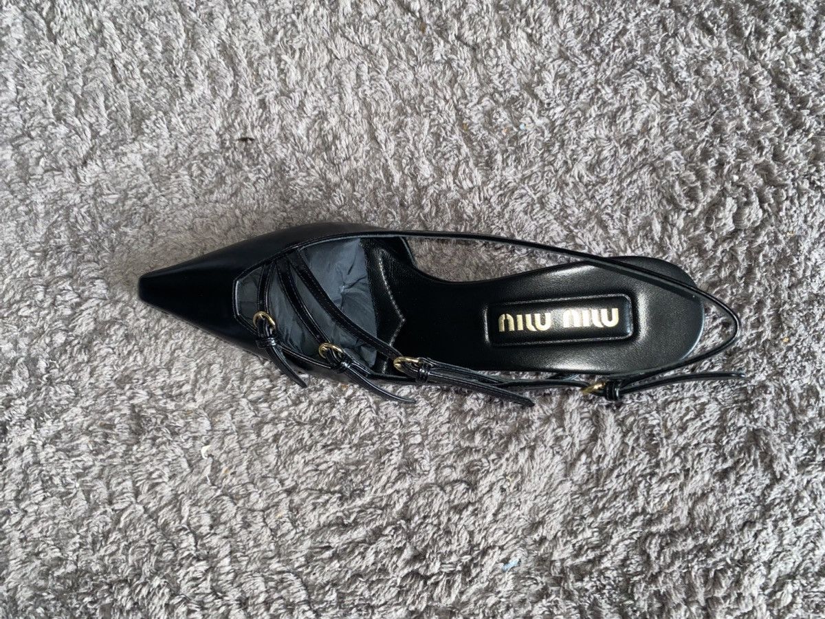Miu Miu MiuMiu patent leather slingbacks heels Size US 7 / IT 37 - 4 Thumbnail