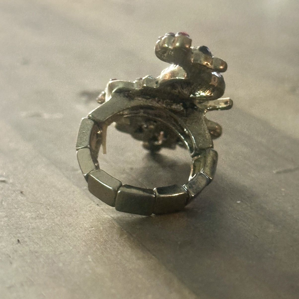 Vintage Vintage rhinestone peacock stretch ring Size ONE SIZE - 6 Thumbnail