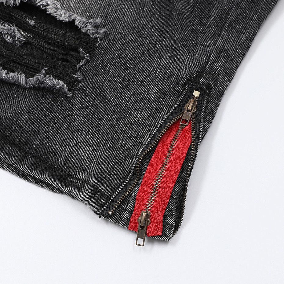 Japanese Brand × Vintage Ripped Denim Short Side Zipper Size US 29 - 5 Thumbnail