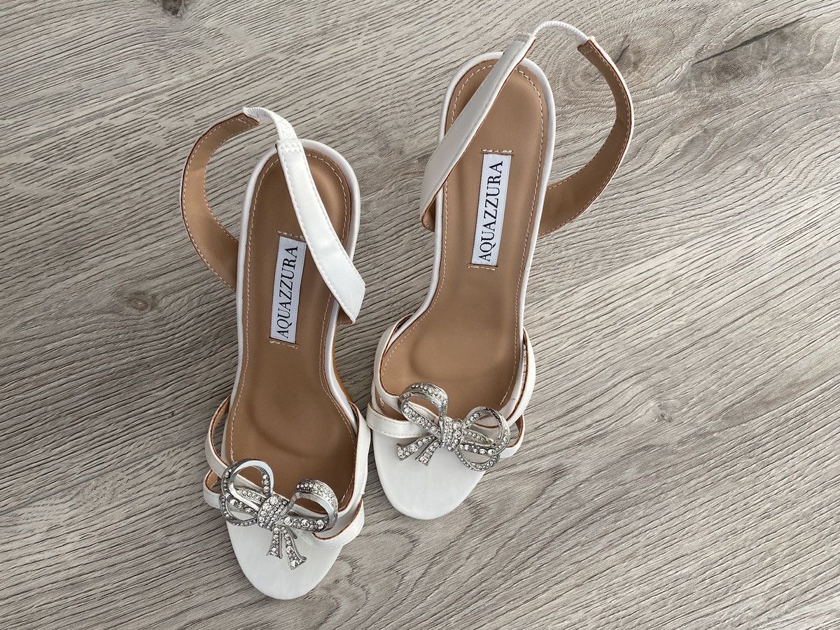 Aquazzura White Aquazurra Babe Sandals 85 heels Size US 8 / IT 38 - 2 Thumbnail