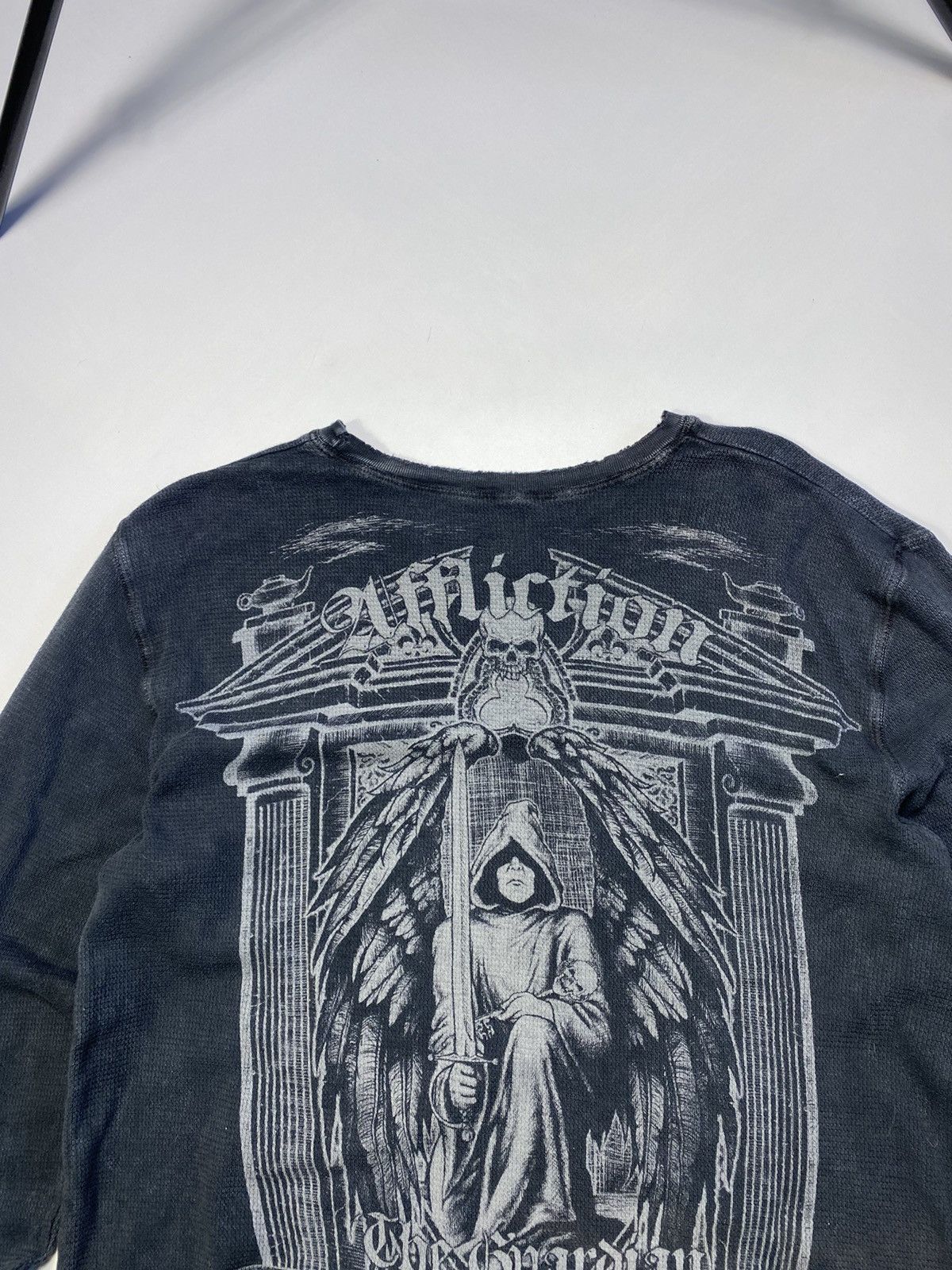 Affliction × Vintage CRAZY Y2K AFFLICTION LONG SLEEVE THERMAL SKULLS GOTH OPIUM Size US XL / EU 56 / 4 - 5 Thumbnail