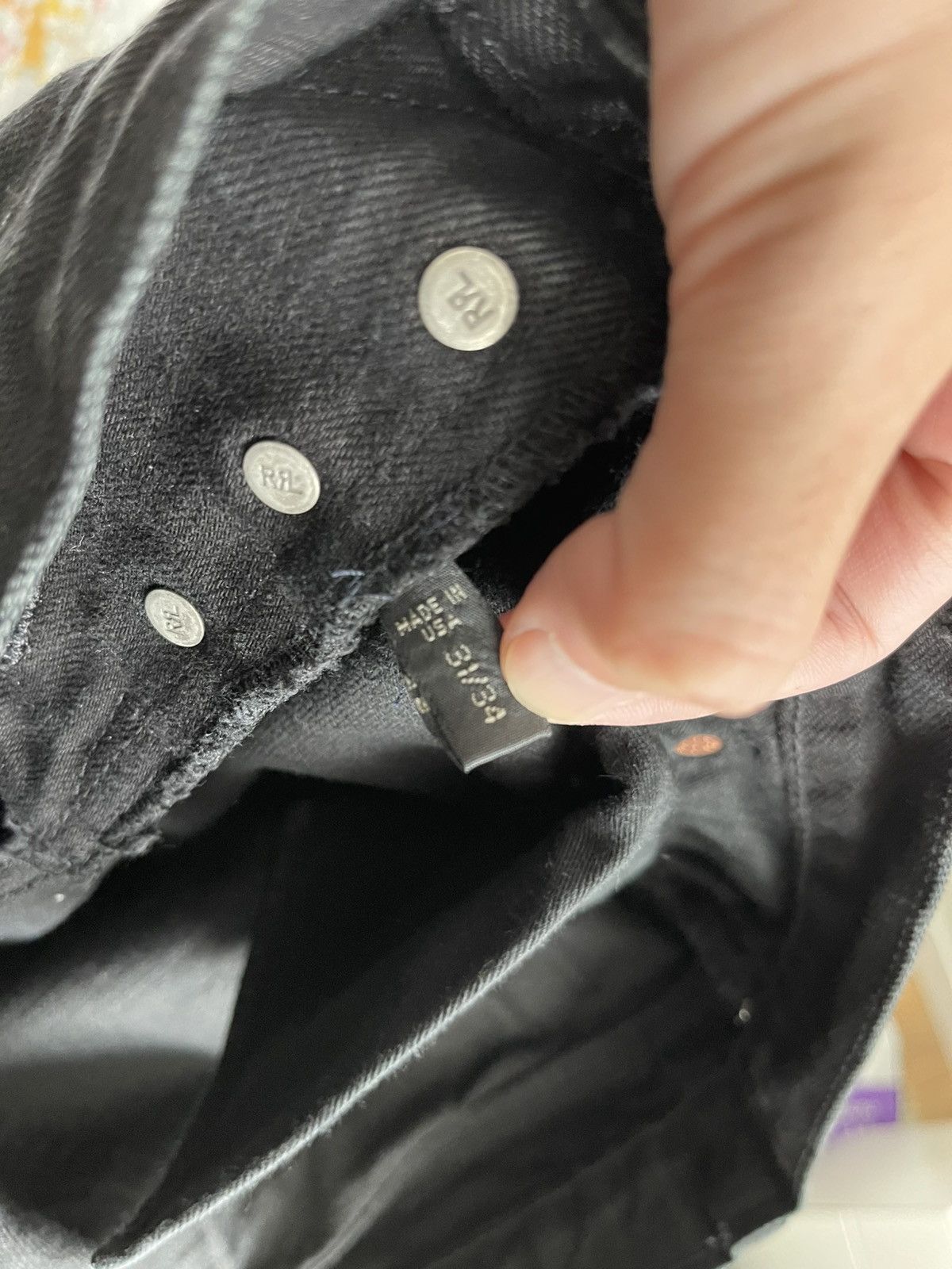 RRL Ralph Lauren Double RL RRL Black Denim Slim Size 31x34 Made in USA Size US 31 - 5 Thumbnail