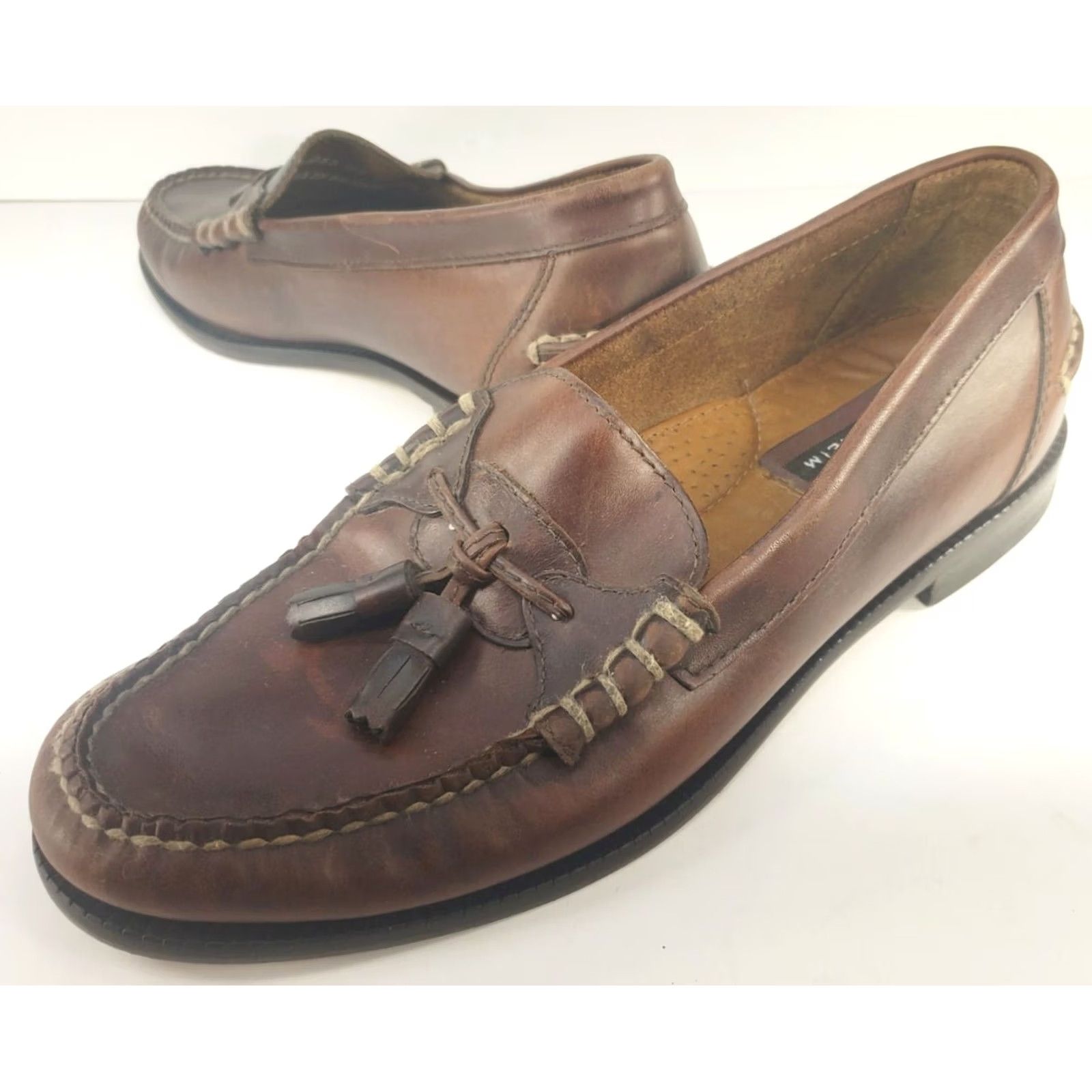 Florsheim Florsheim Brown Leather Loafers Men's 8M Tasseled Slip On Casual Round Toe Cushioned Arch Support Size US 8 / EU 41 - 2 Thumbnail