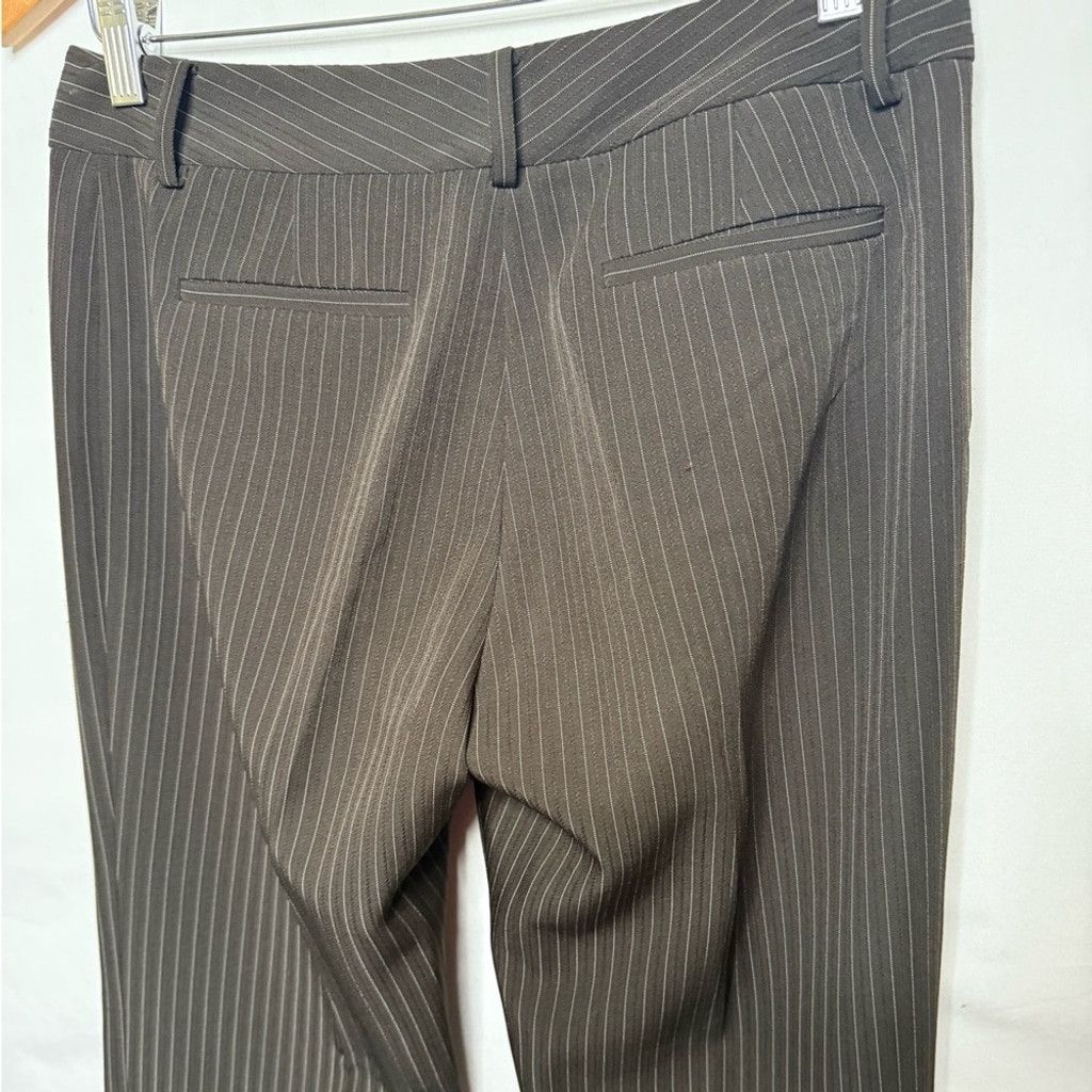 Elie Tahari NWOT Tahari brown pinstripe pants blazer wide leg suit set 4 Size 27" / US 4 / IT 40 - 10 Thumbnail
