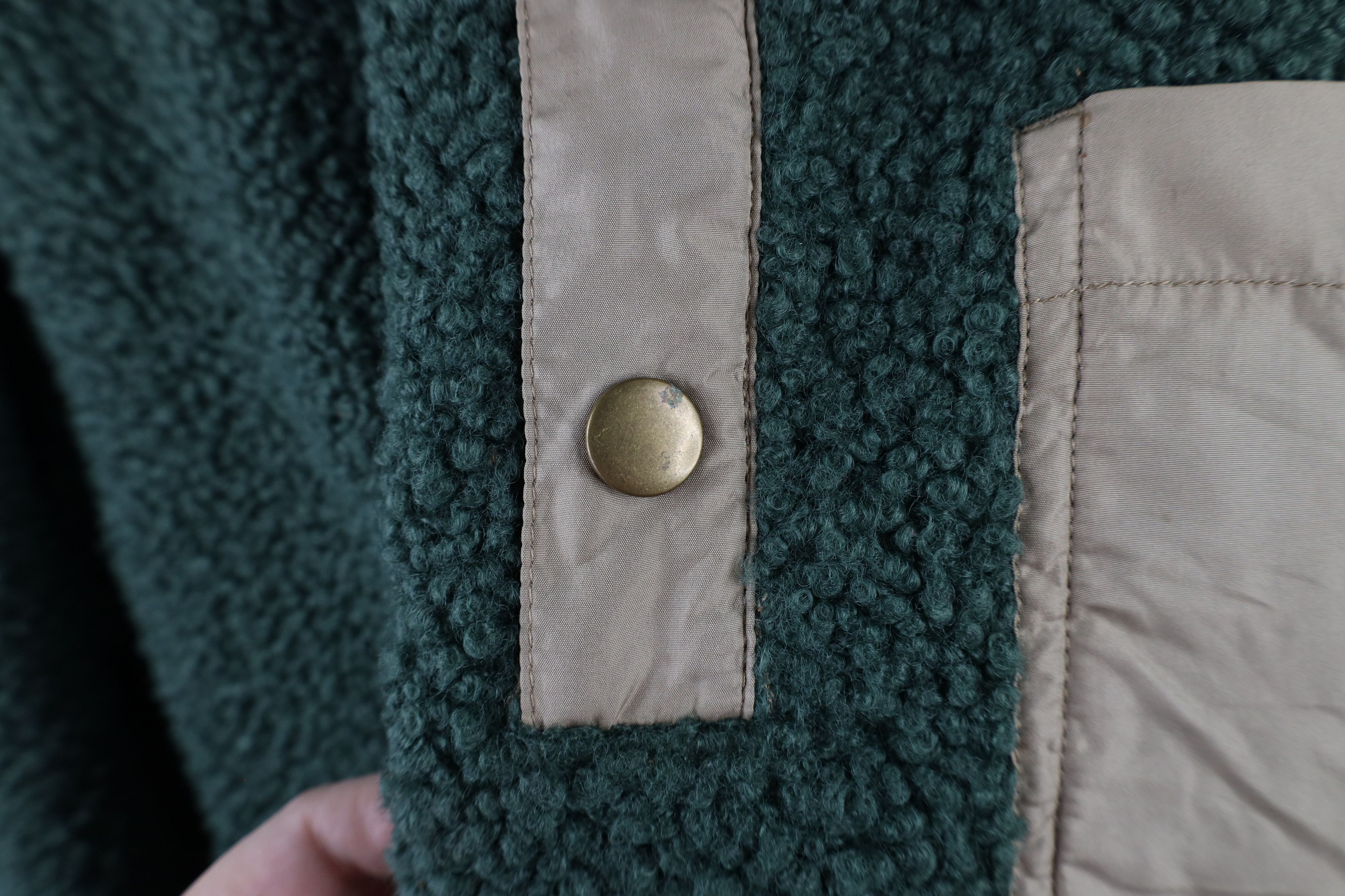 Lands' End × Vintage Vintage Lands End Fleece Elbow Patch Snap Button Sweater Size US M / EU 48-50 / 2 - 5 Thumbnail