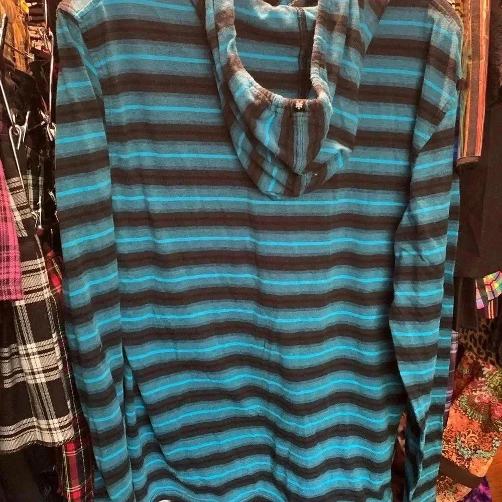 Zoo York Zoo York Striped Hoodie - Size L - Blue & Black Size US L / EU 52-54 / 3 - 3 Thumbnail