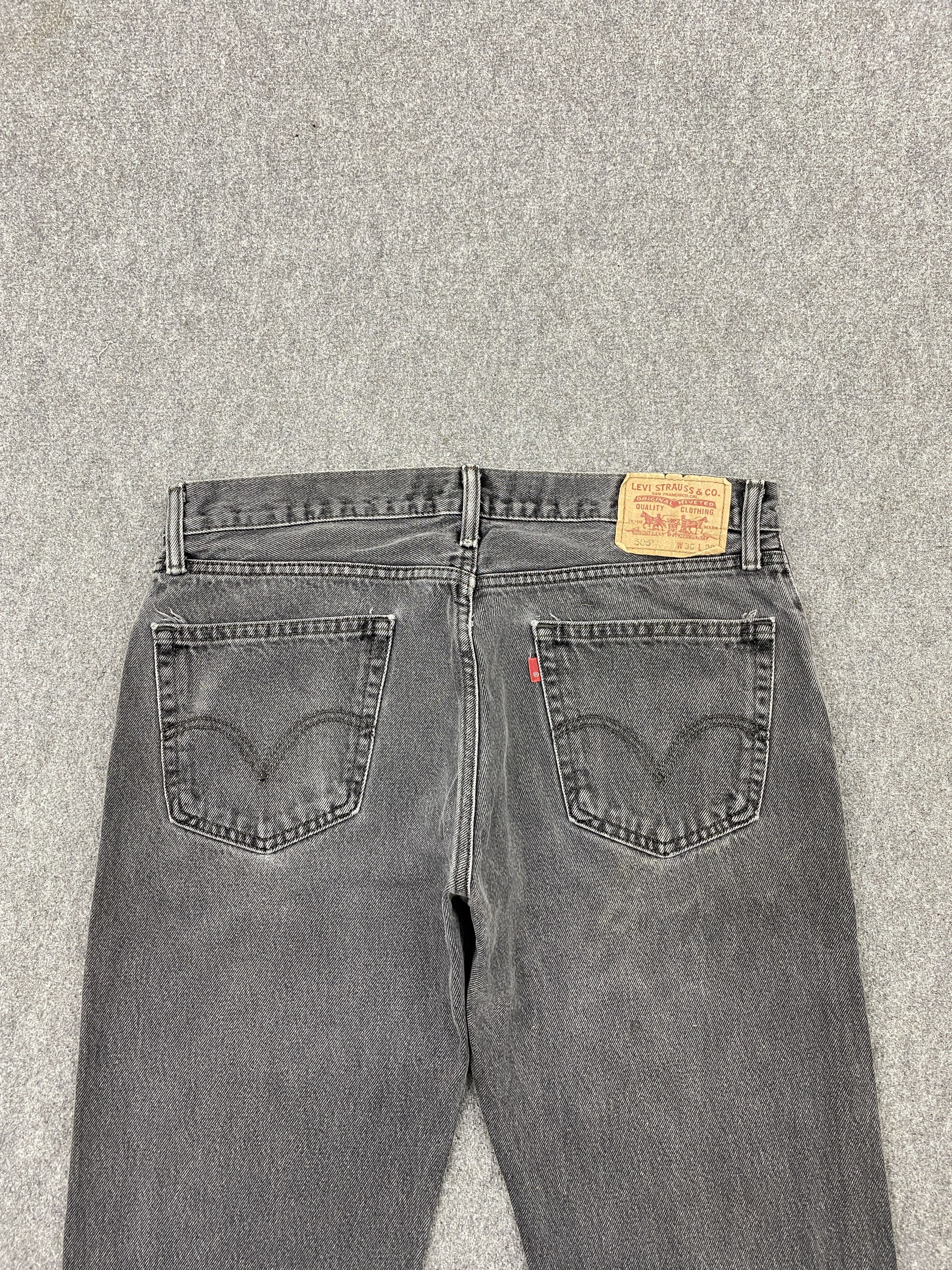 Levi's × Vintage Vintage Levi's 505 Faded Black Denim Jeans Size US 34 / EU 50 - 4 Thumbnail