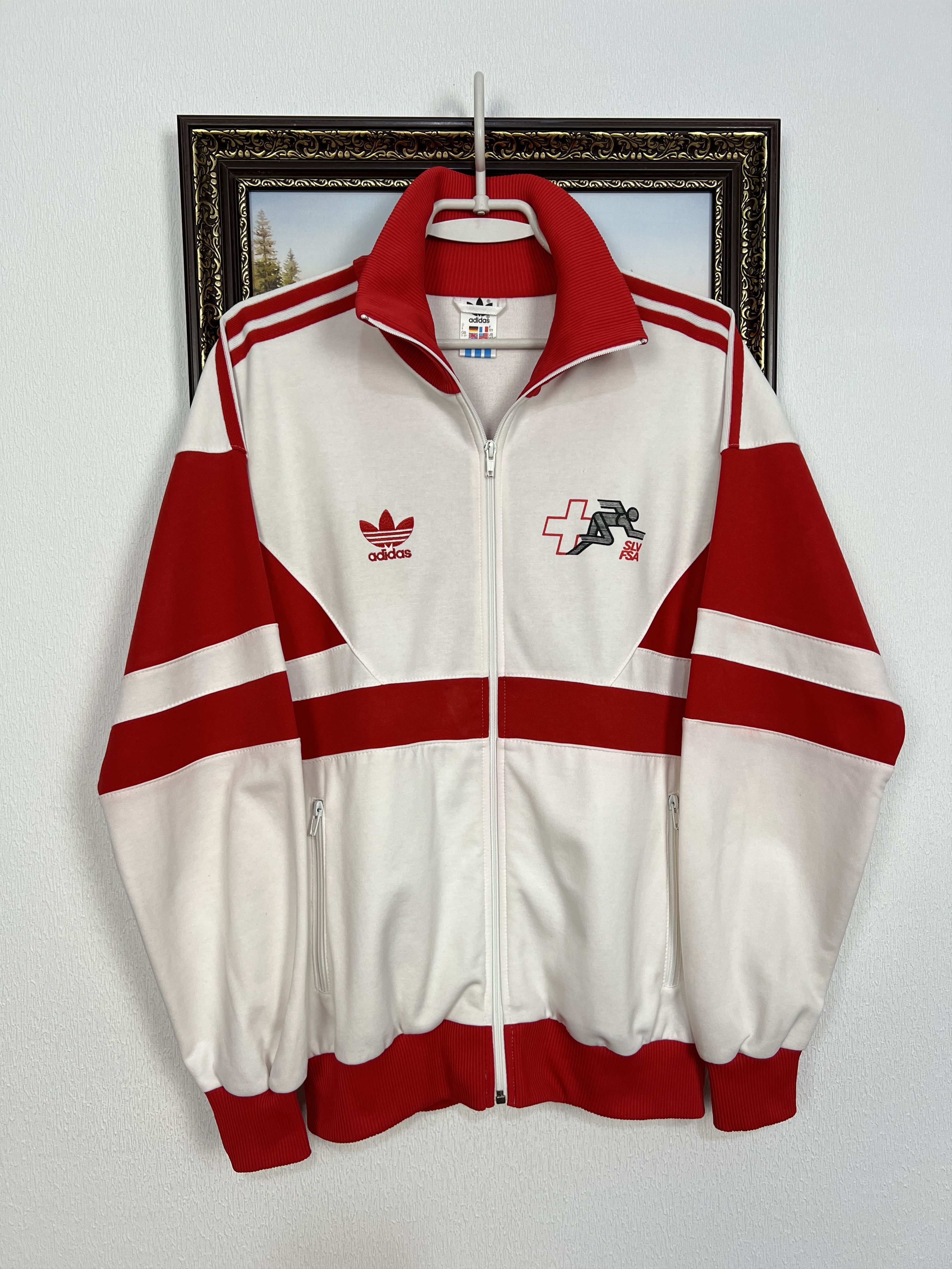 Adidas Vintage 90's Switzerland Olympics Suit Jacket Pants Set Rare Size US M / EU 48-50 / 2 - 2 Thumbnail