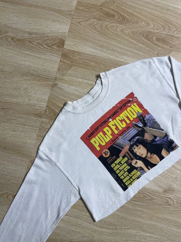 Vintage Pulp Fiction crop top sweatshirt Size M / US 6-8 / IT 42-44 - 2 Thumbnail
