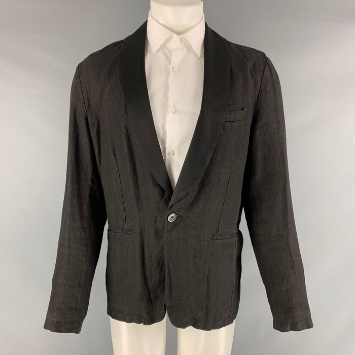 Barena Black Solid Linen Blend Shawl Collar Sport Coat | Grailed