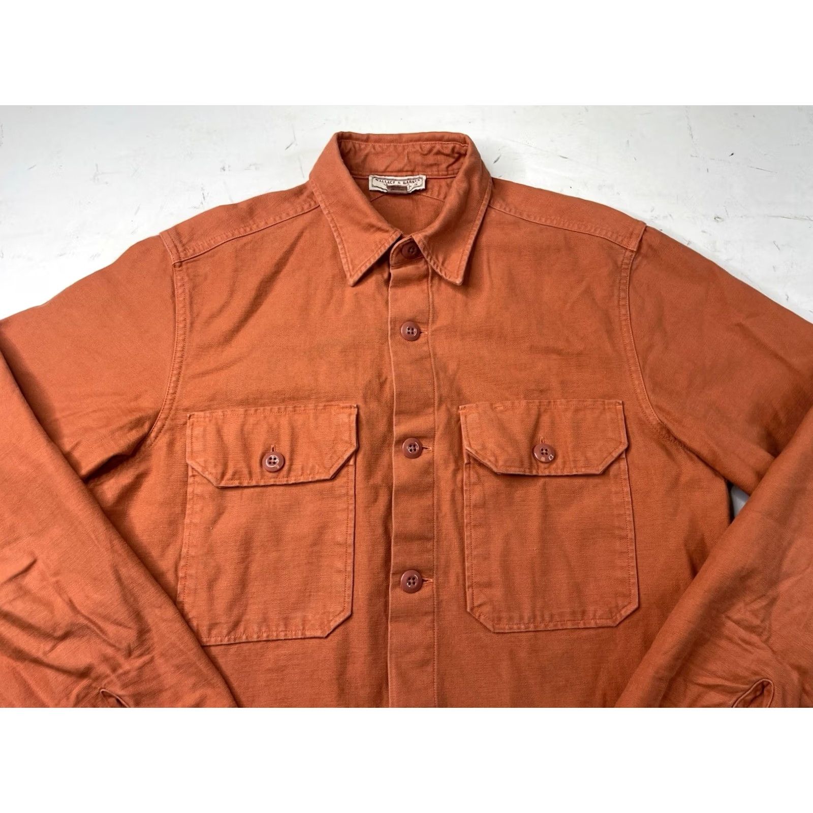 Wallace & Barnes VINTAGE Wallace & Barnes J Crew Orange Twill Button-Up Long-Sleeve Shirt AU774 Men Small Size US S / EU 44-46 / 1 - 2 Thumbnail