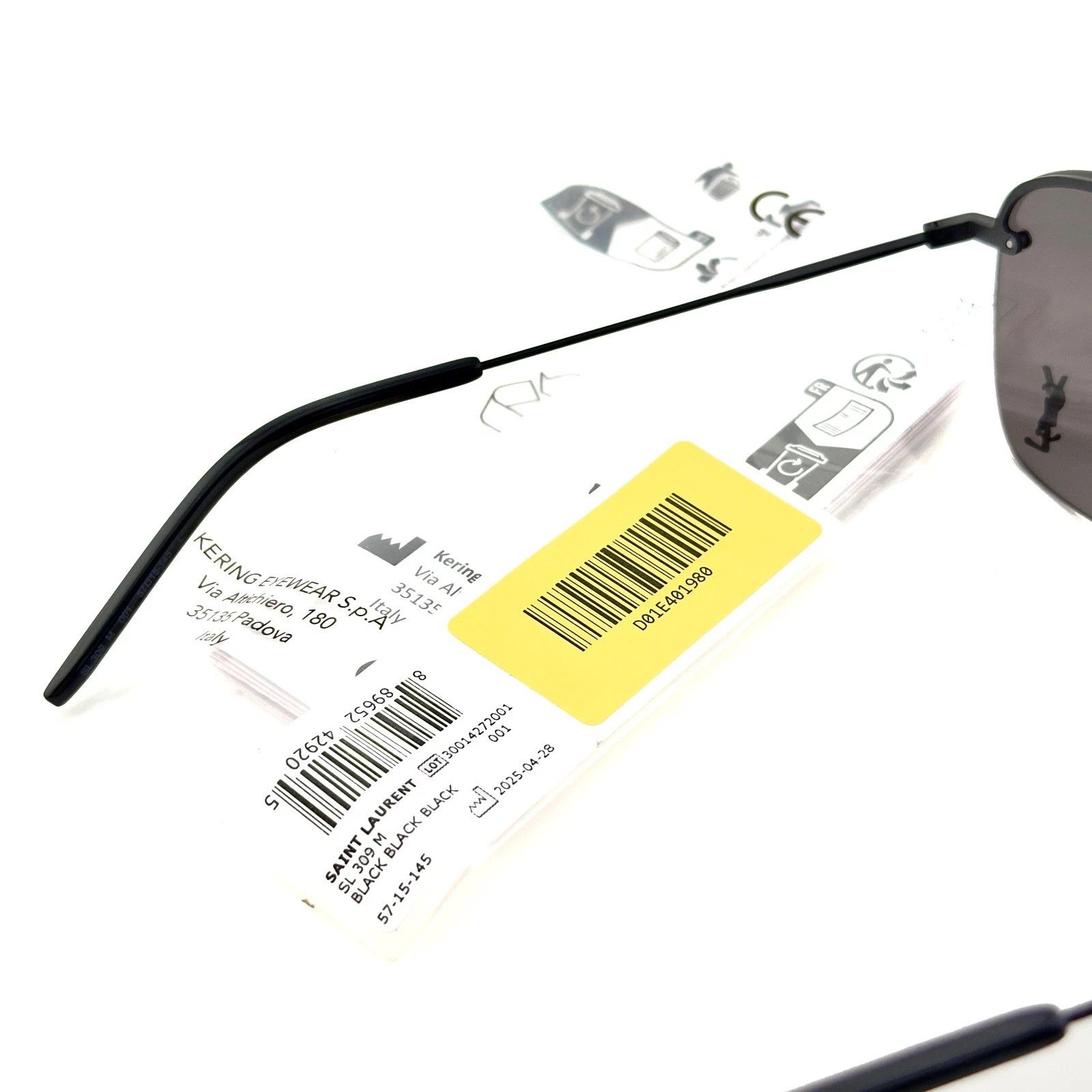Saint Laurent Paris SAINT LAURENT 309 SL309M 001 YSL Logo Rectangular Sunglasses Size ONE SIZE - 6 Thumbnail
