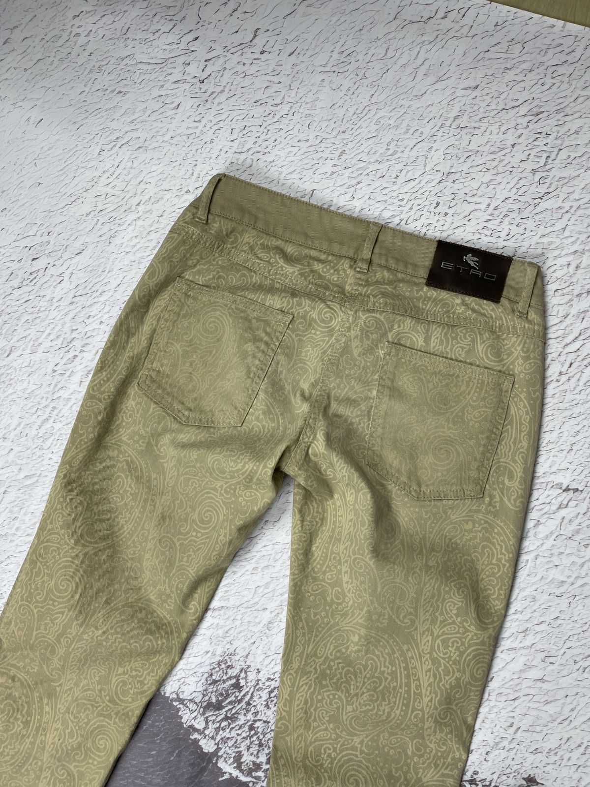 Etro Etro Milano paisley cotton beige gold casual pants Size 27" / US 4 / IT 40 - 19 Thumbnail